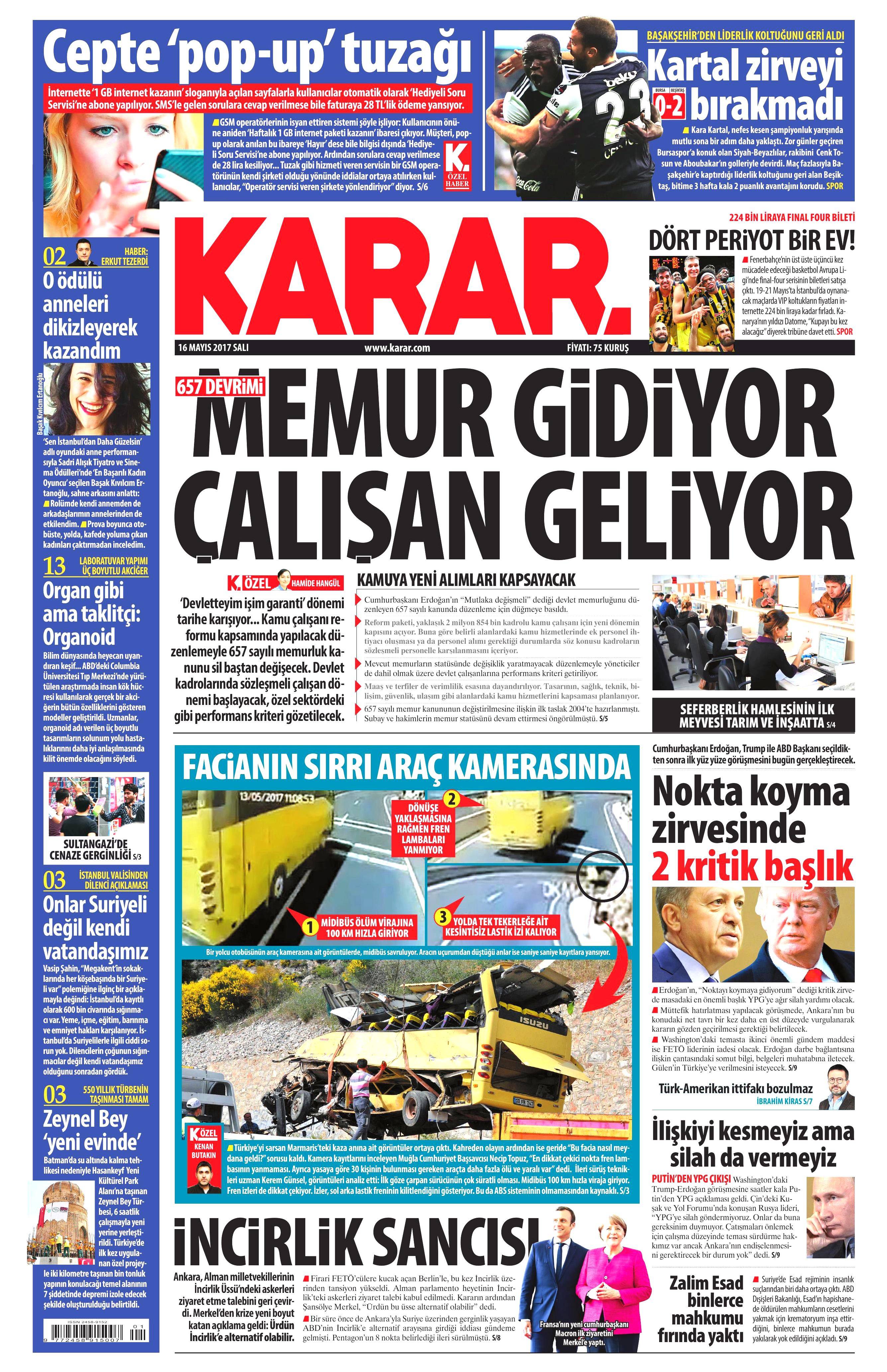 16 Mayıs 2017 Salı gazete manşetleri - 12