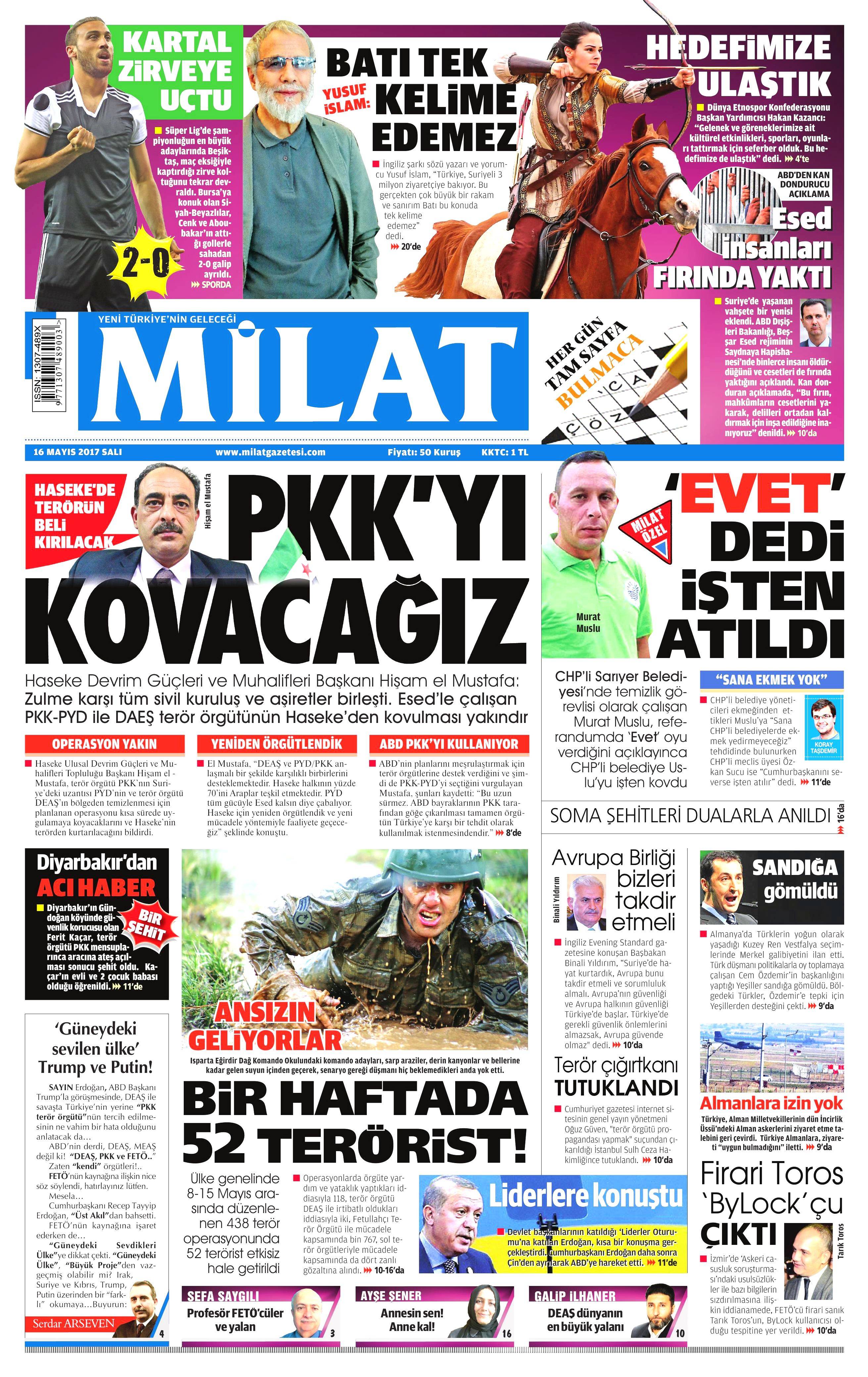 16 Mayıs 2017 Salı gazete manşetleri - 13