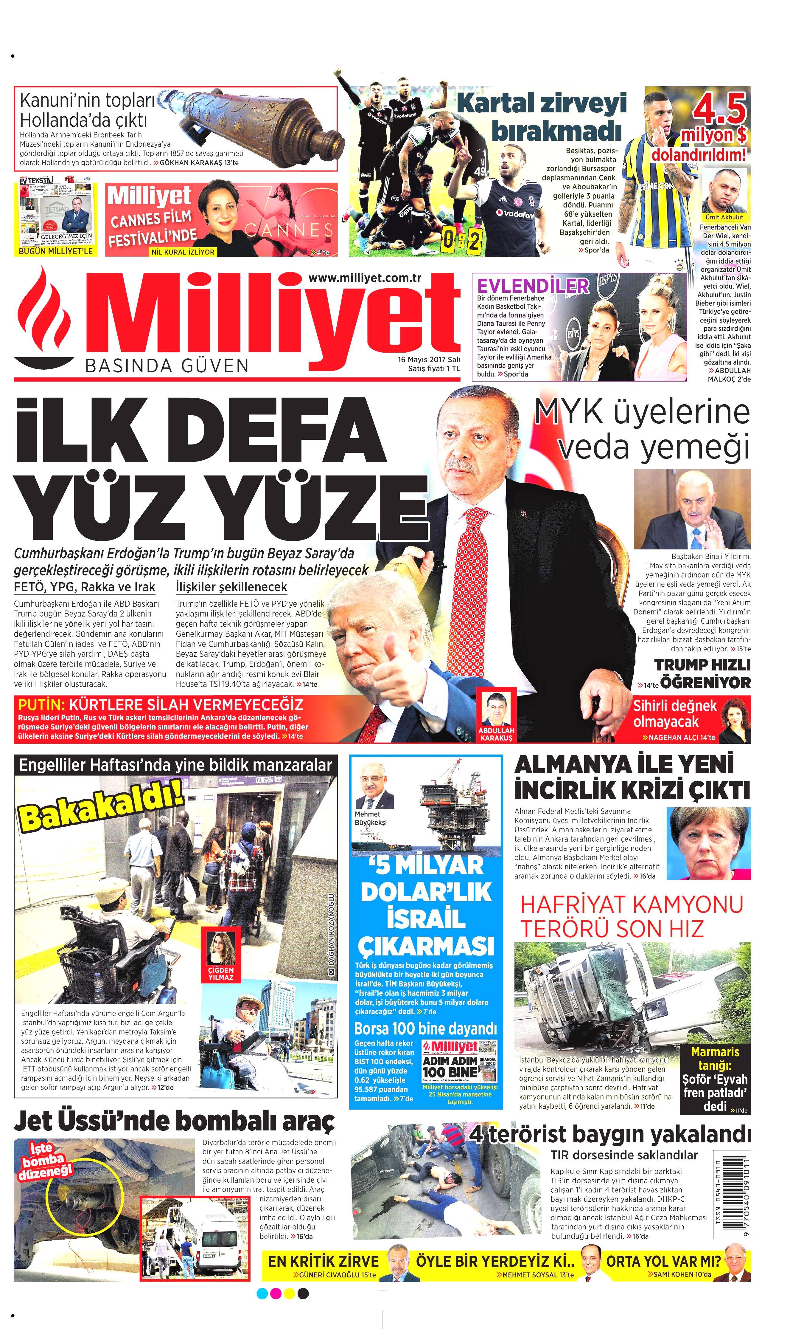 16 Mayıs 2017 Salı gazete manşetleri - 15