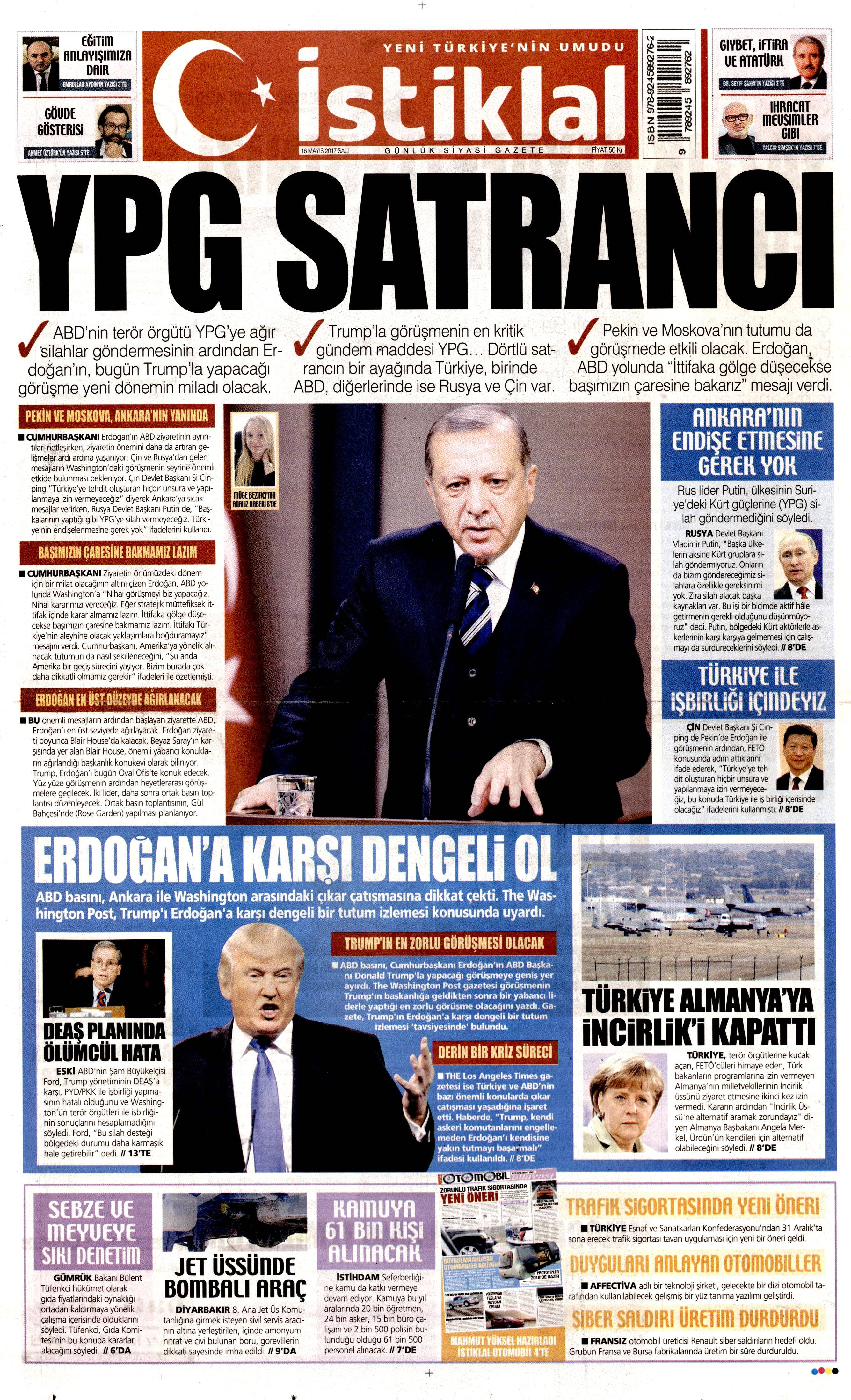 16 Mayıs 2017 Salı gazete manşetleri - 27