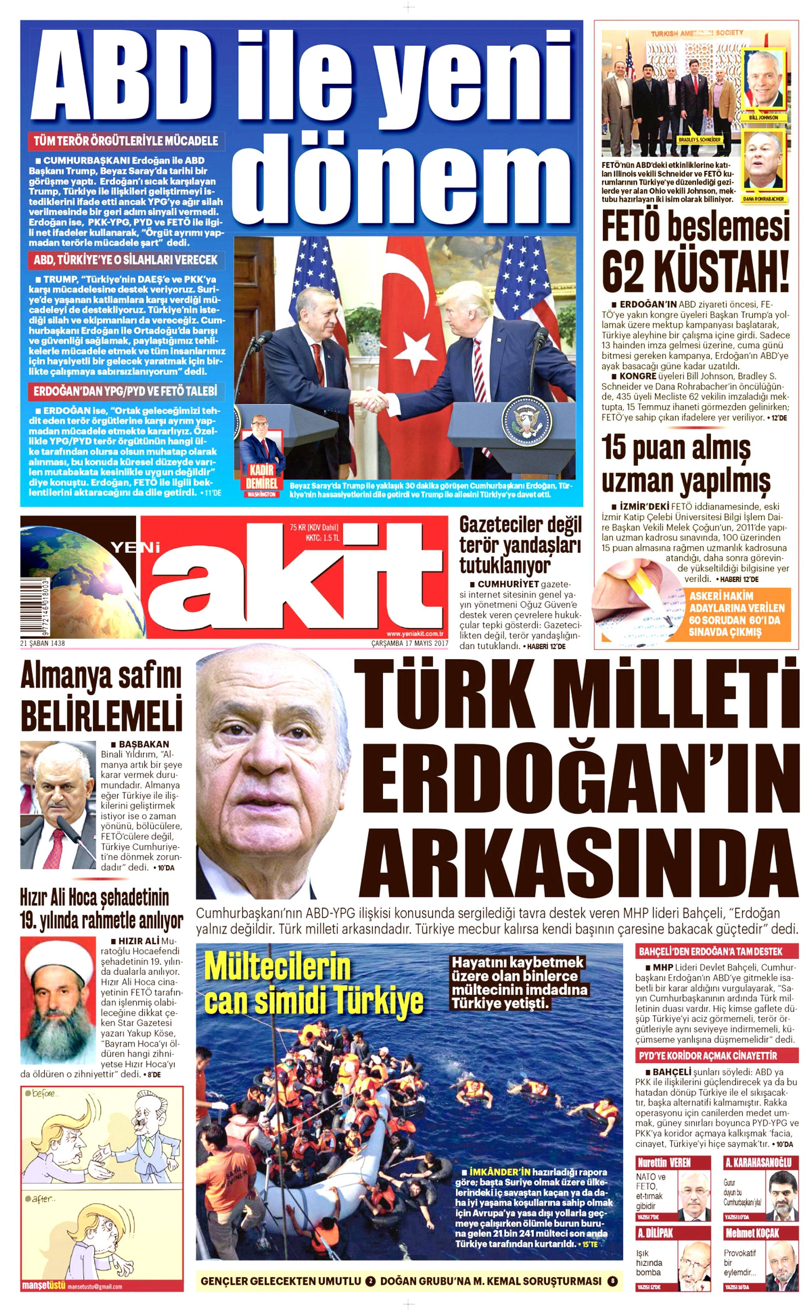 17 Mayıs 2017 Çarşamba gazete manşetleri - 2