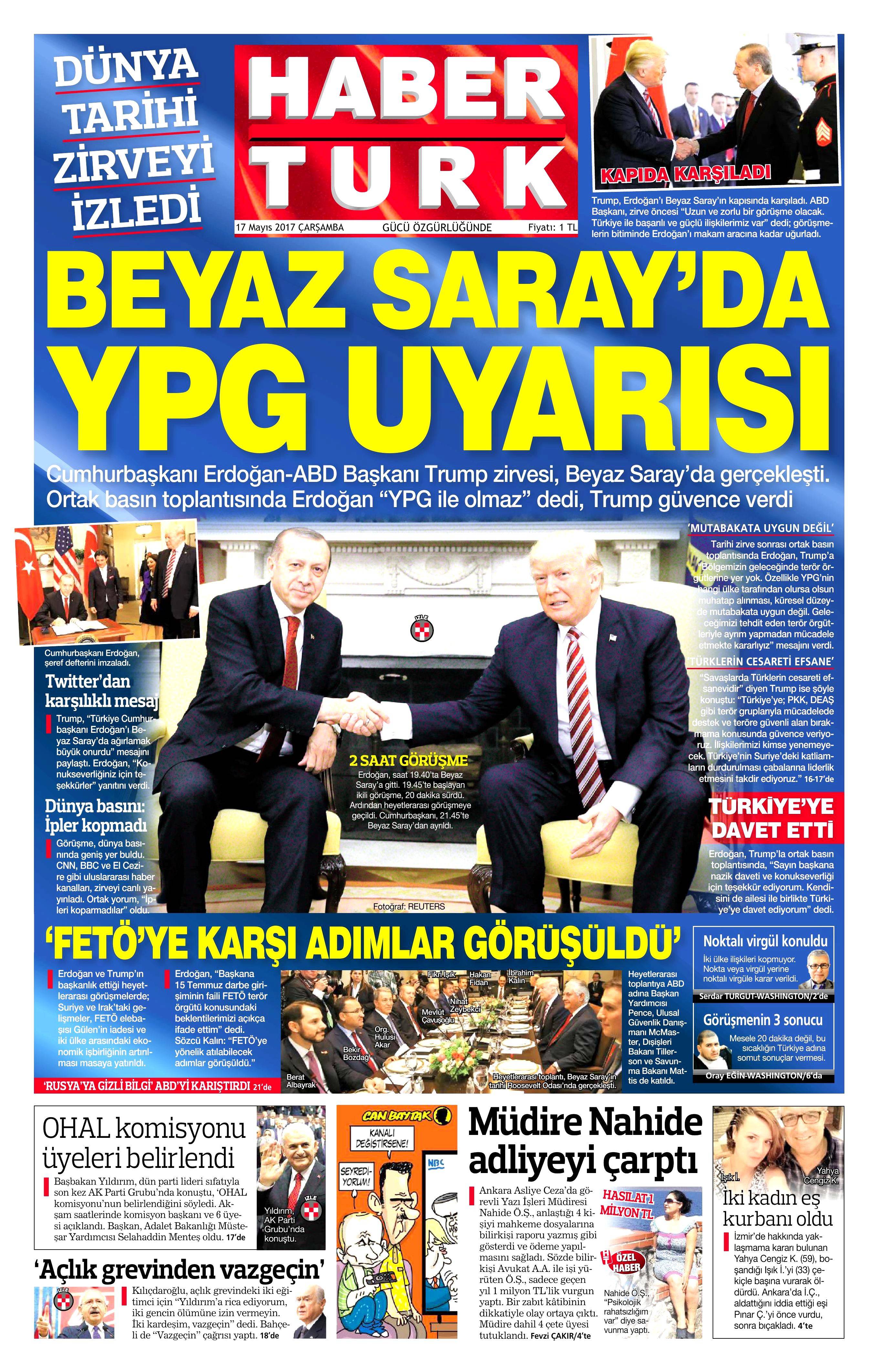 17 Mayıs 2017 Çarşamba gazete manşetleri - 9