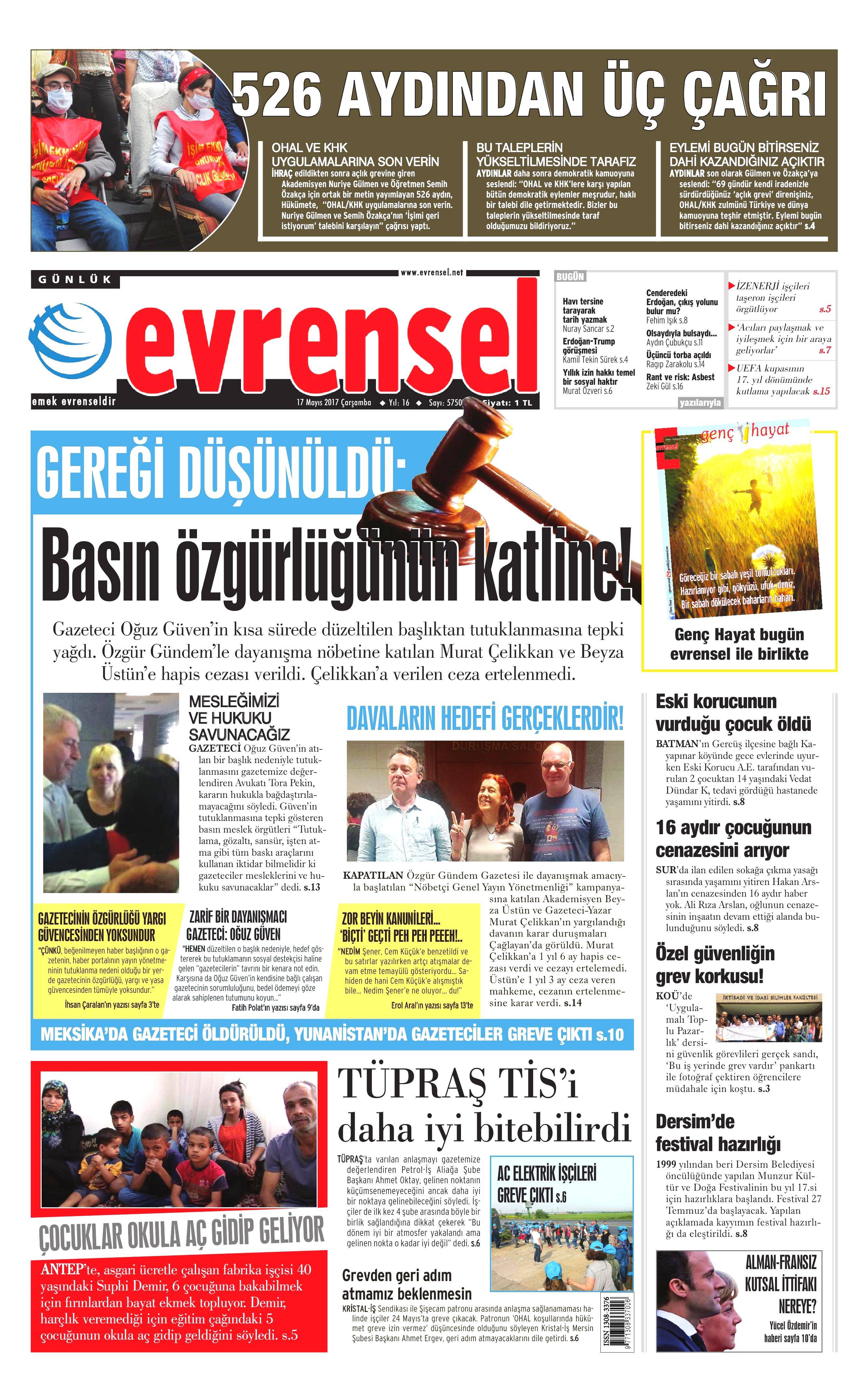 17 Mayıs 2017 Çarşamba gazete manşetleri - 7