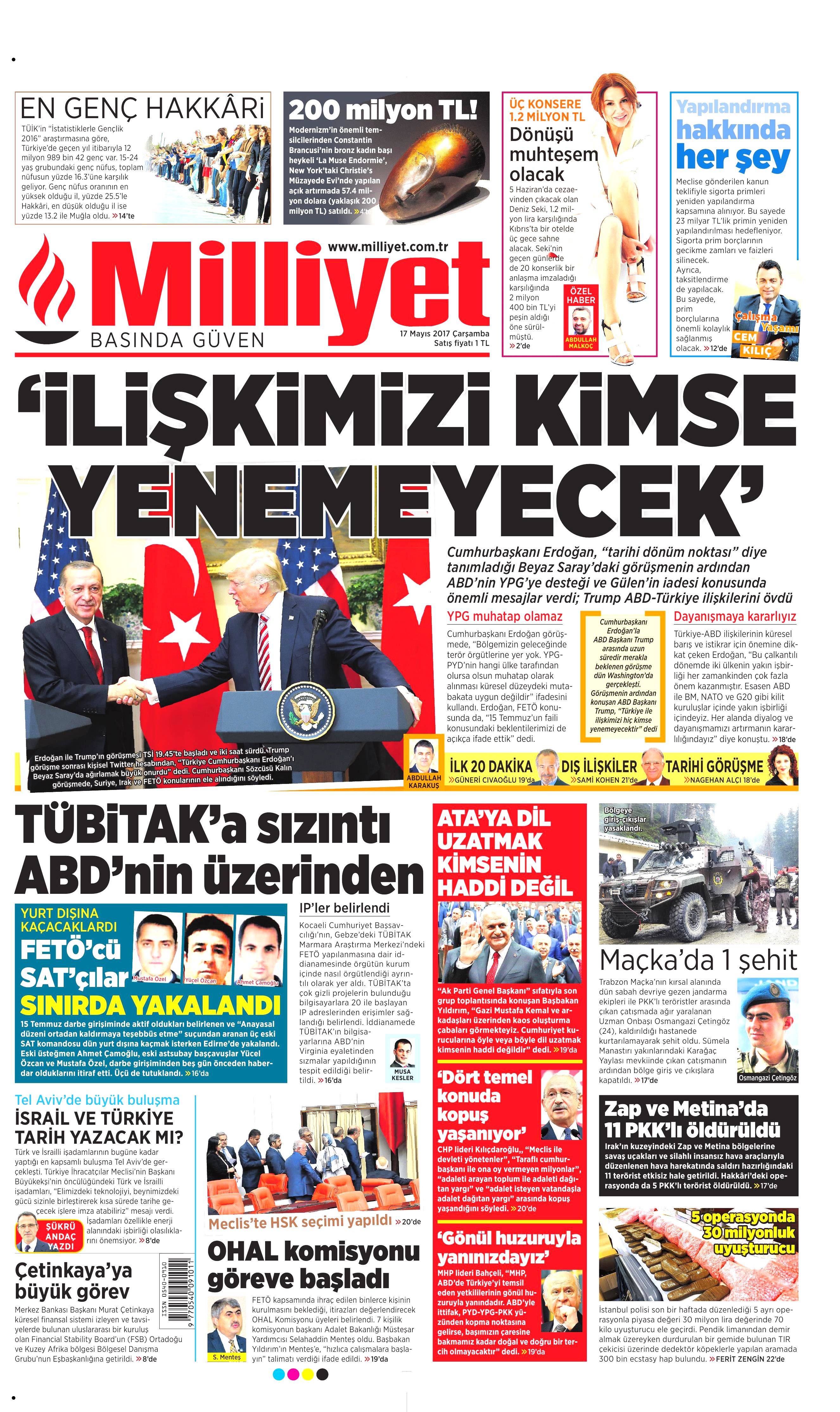 17 Mayıs 2017 Çarşamba gazete manşetleri - 15