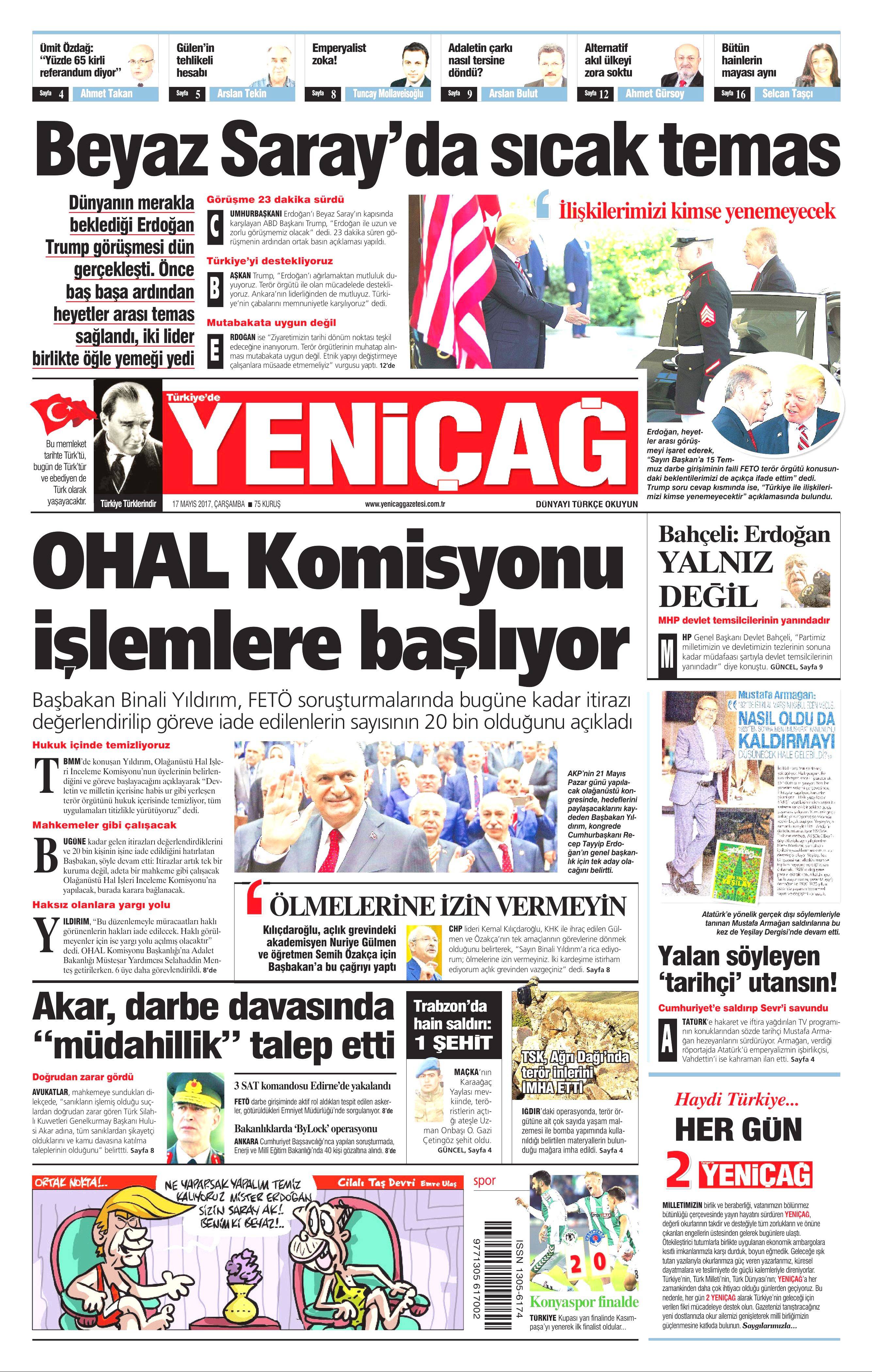 17 Mayıs 2017 Çarşamba gazete manşetleri - 25
