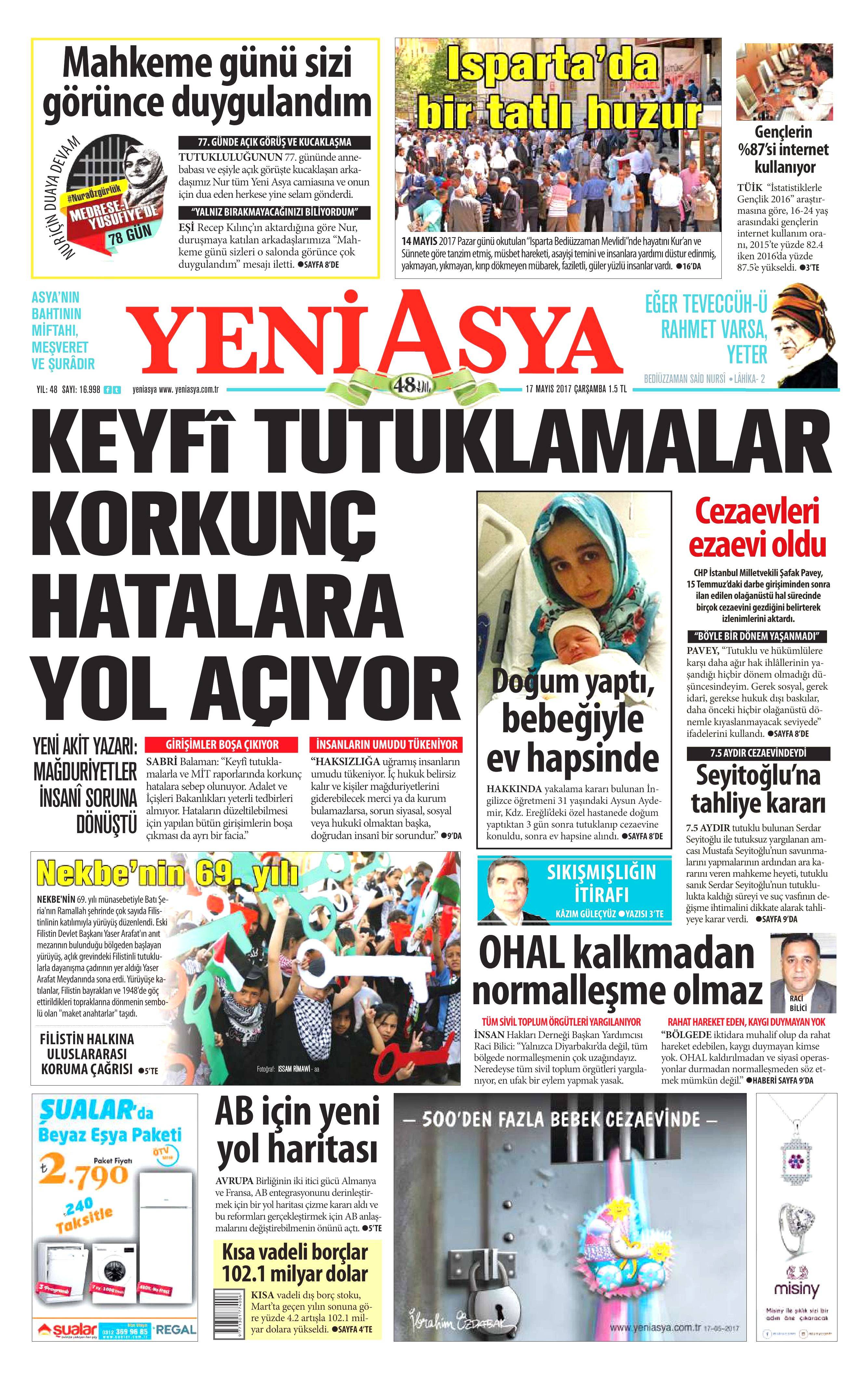 17 Mayıs 2017 Çarşamba gazete manşetleri - 24