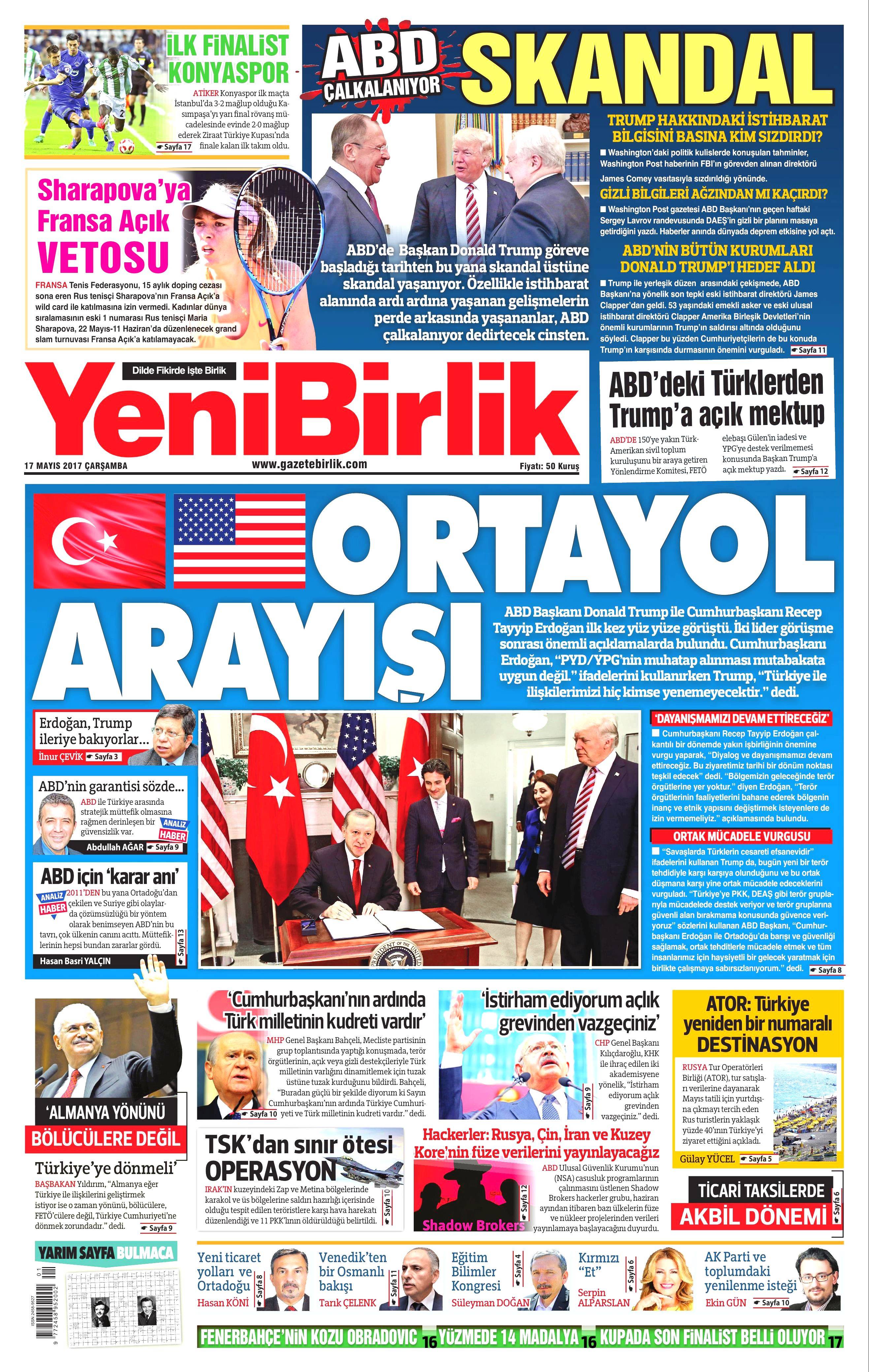 17 Mayıs 2017 Çarşamba gazete manşetleri - 26