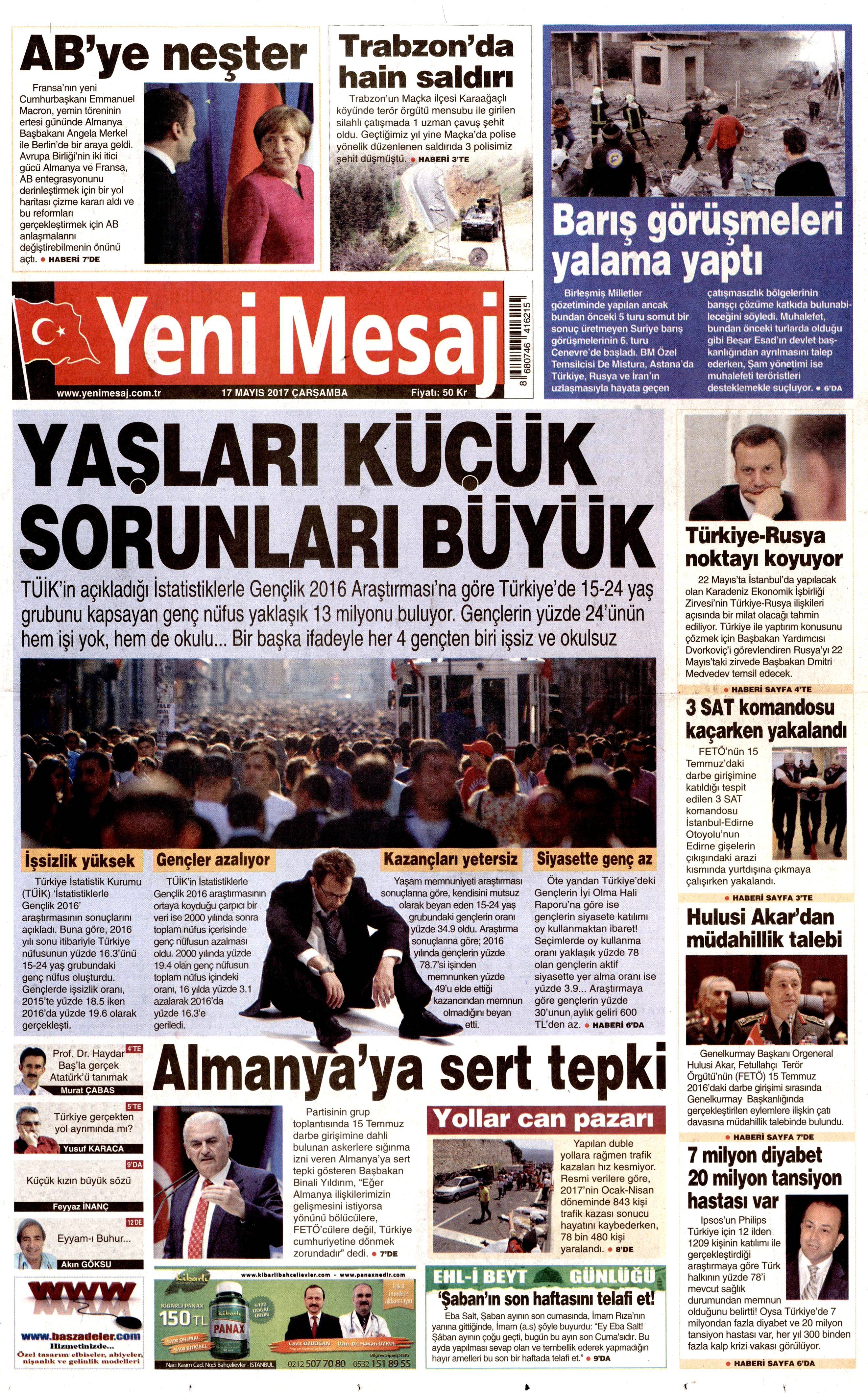 17 Mayıs 2017 Çarşamba gazete manşetleri - 27