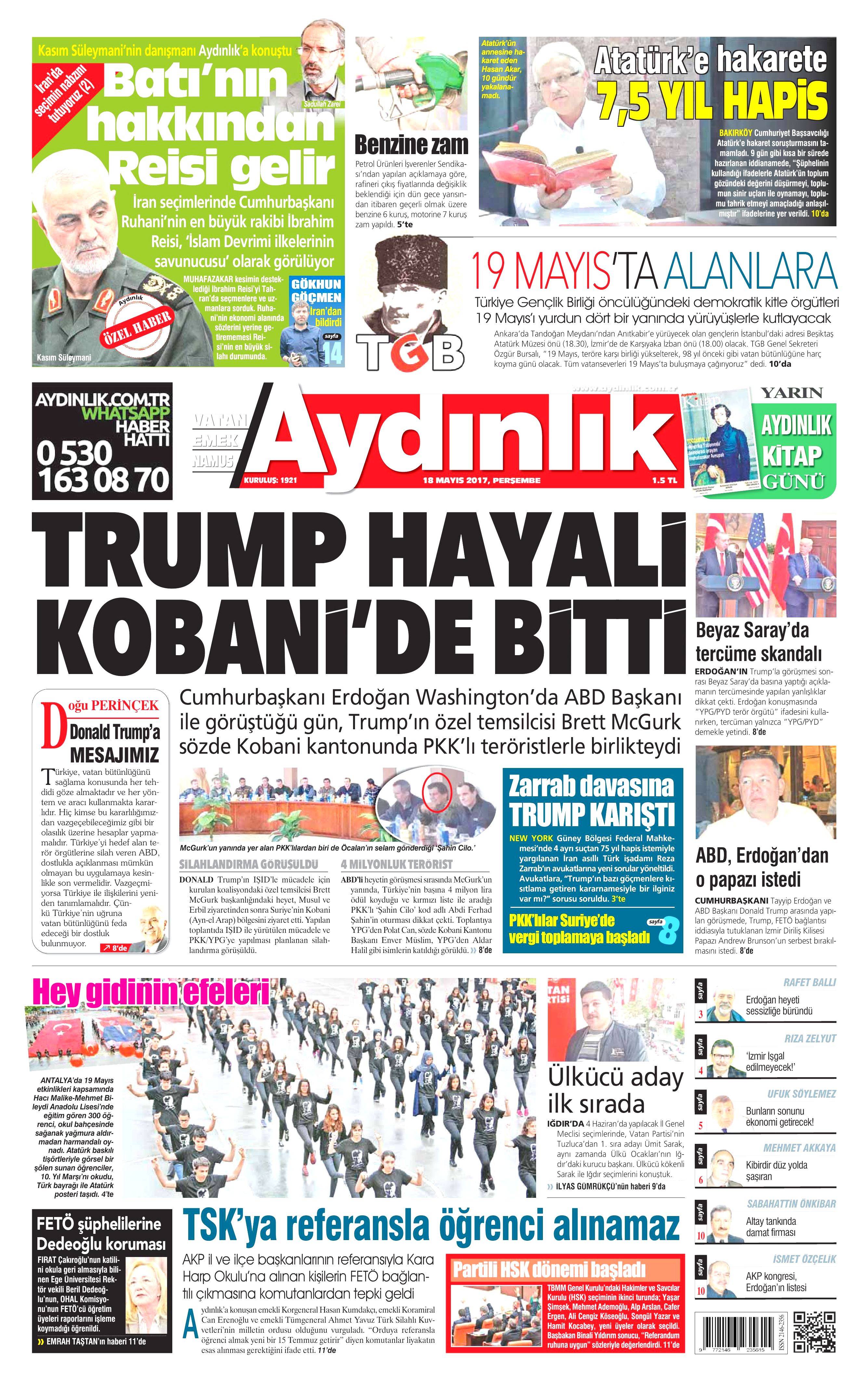 18 Mayıs 2017 Perşembe gazete manşetleri - 3