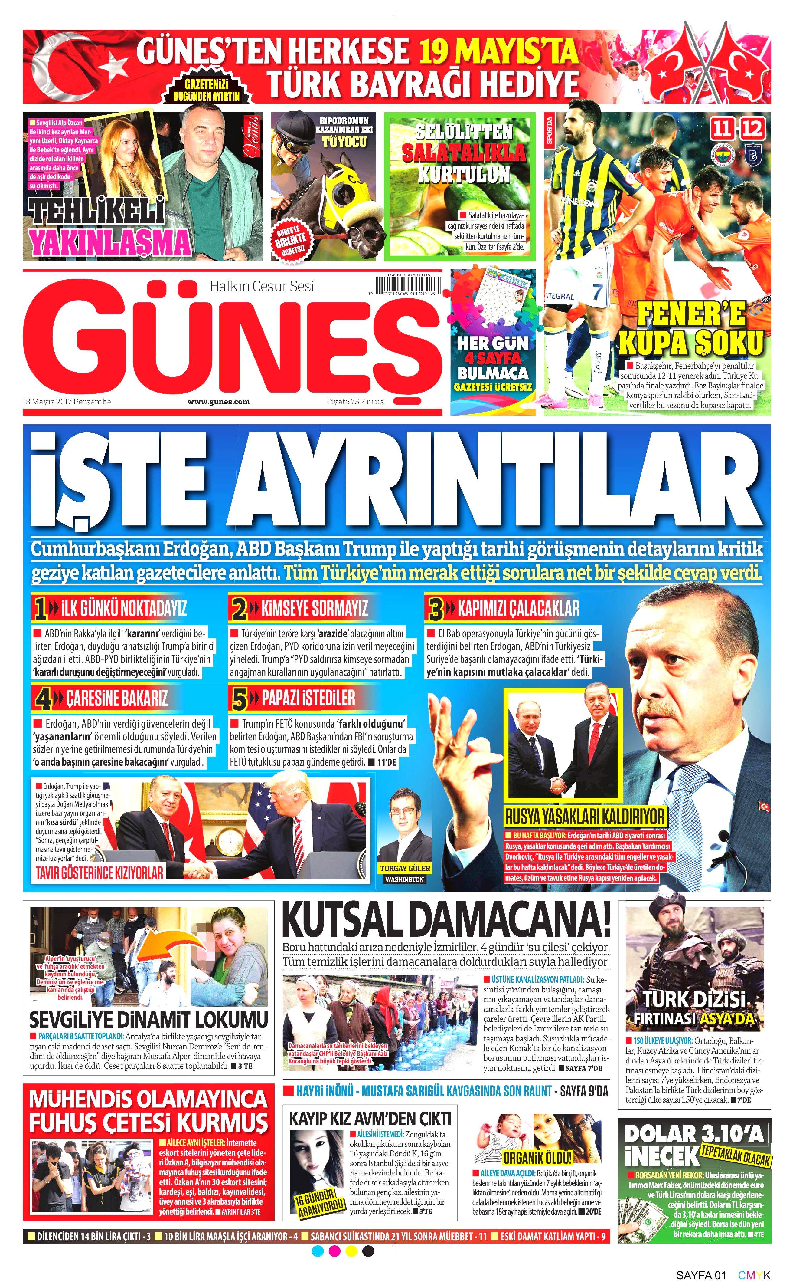 18 Mayıs 2017 Perşembe gazete manşetleri - 7