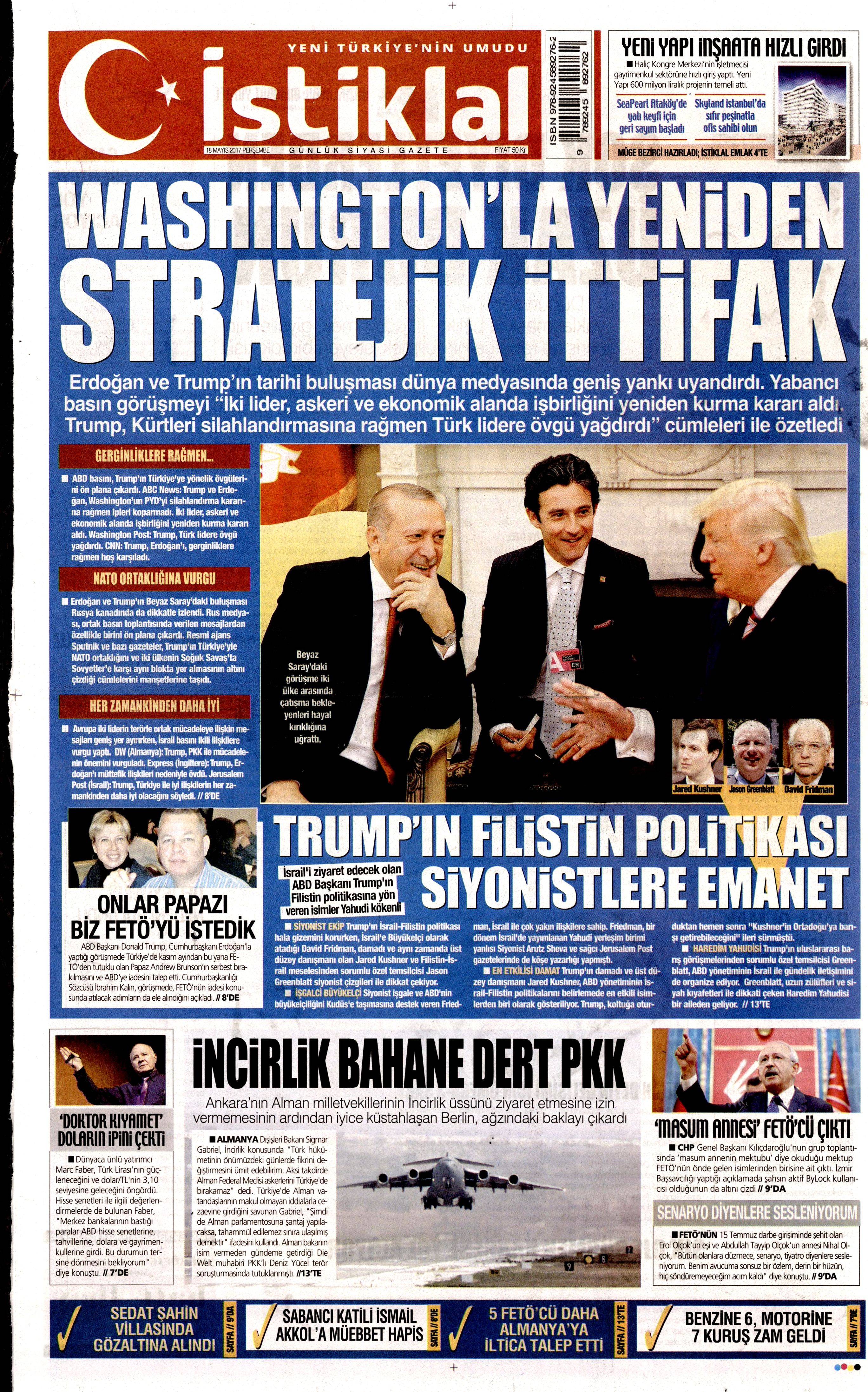 18 Mayıs 2017 Perşembe gazete manşetleri - 10