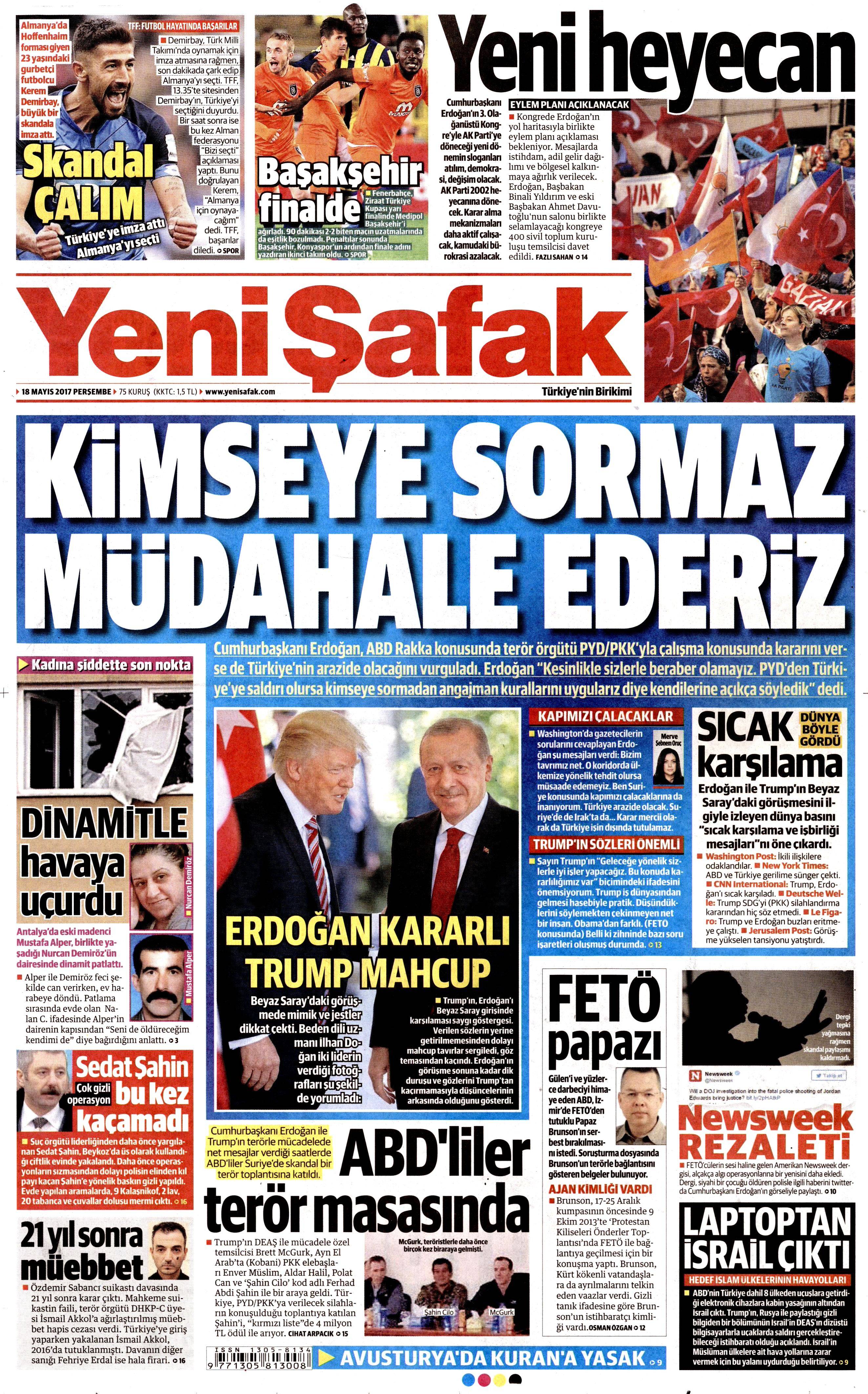18 Mayıs 2017 Perşembe gazete manşetleri - 27