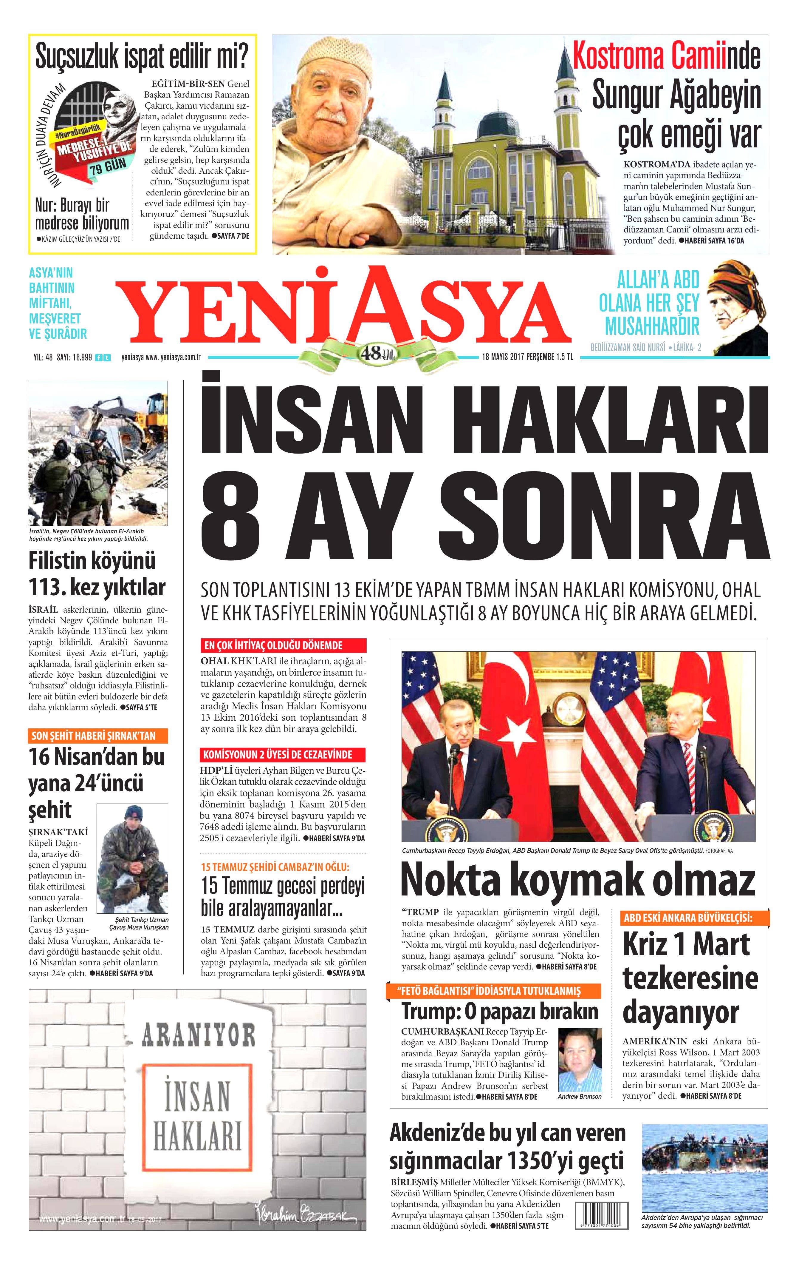 18 Mayıs 2017 Perşembe gazete manşetleri - 23