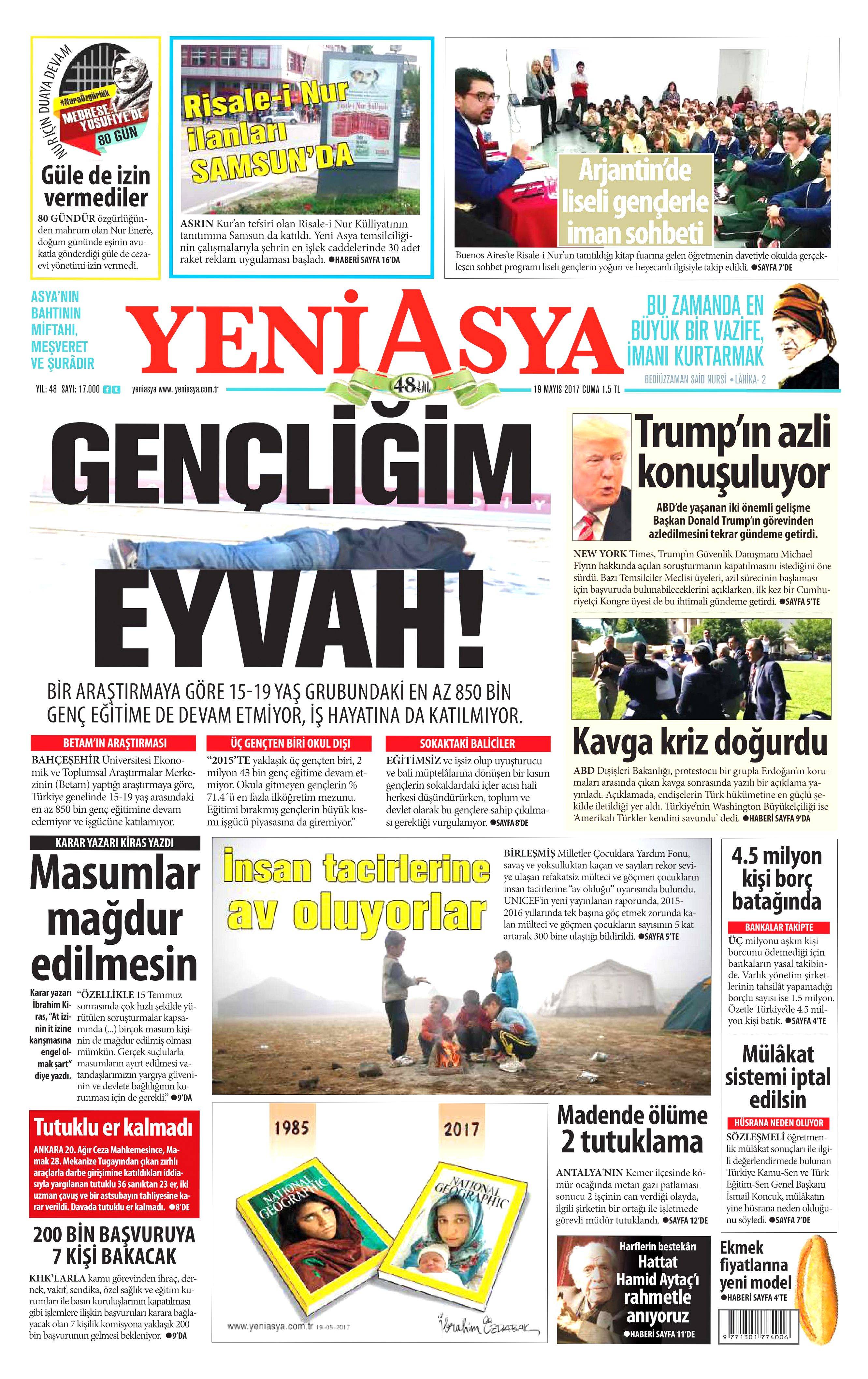 19 Mayıs 2017 Cuma gazete manşetleri - 17