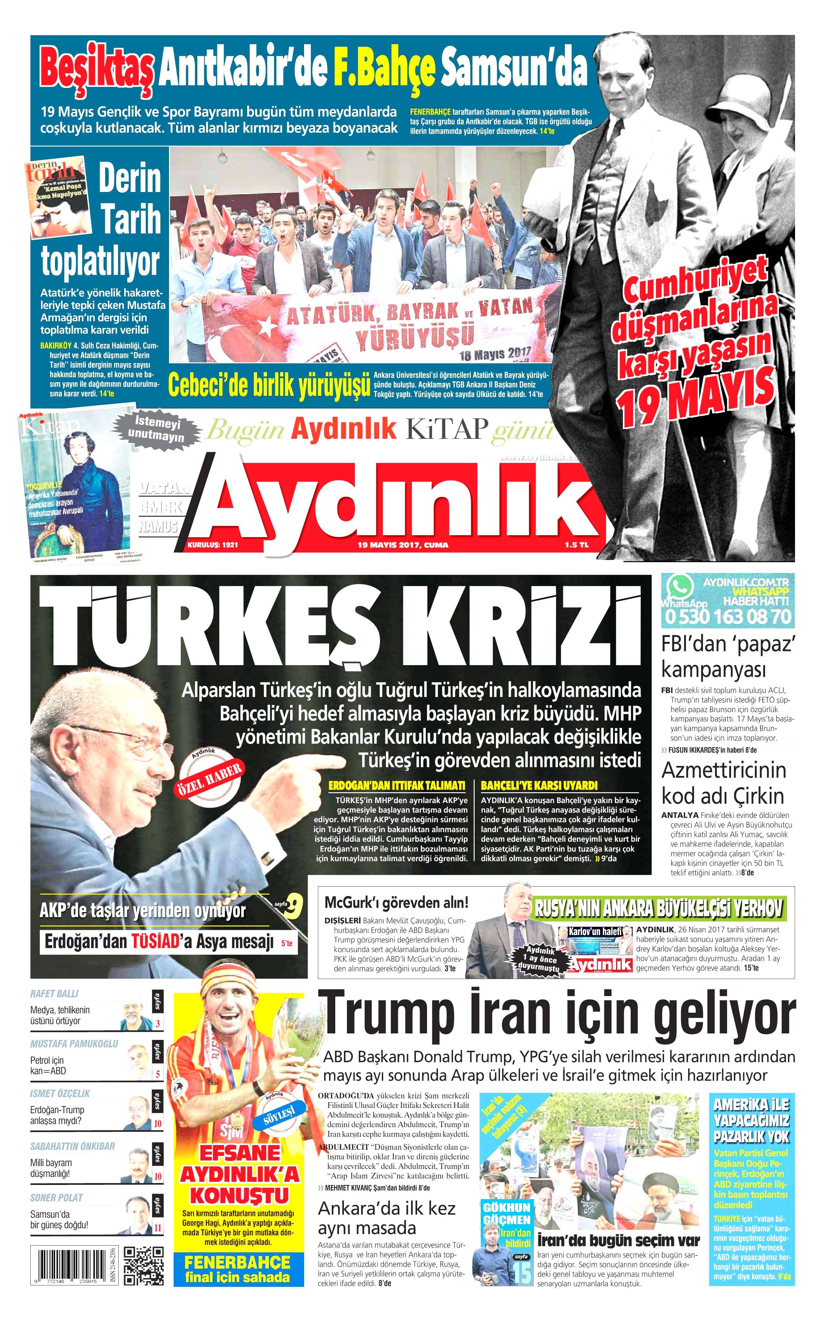 19 Mayıs 2017 Cuma gazete manşetleri - 3