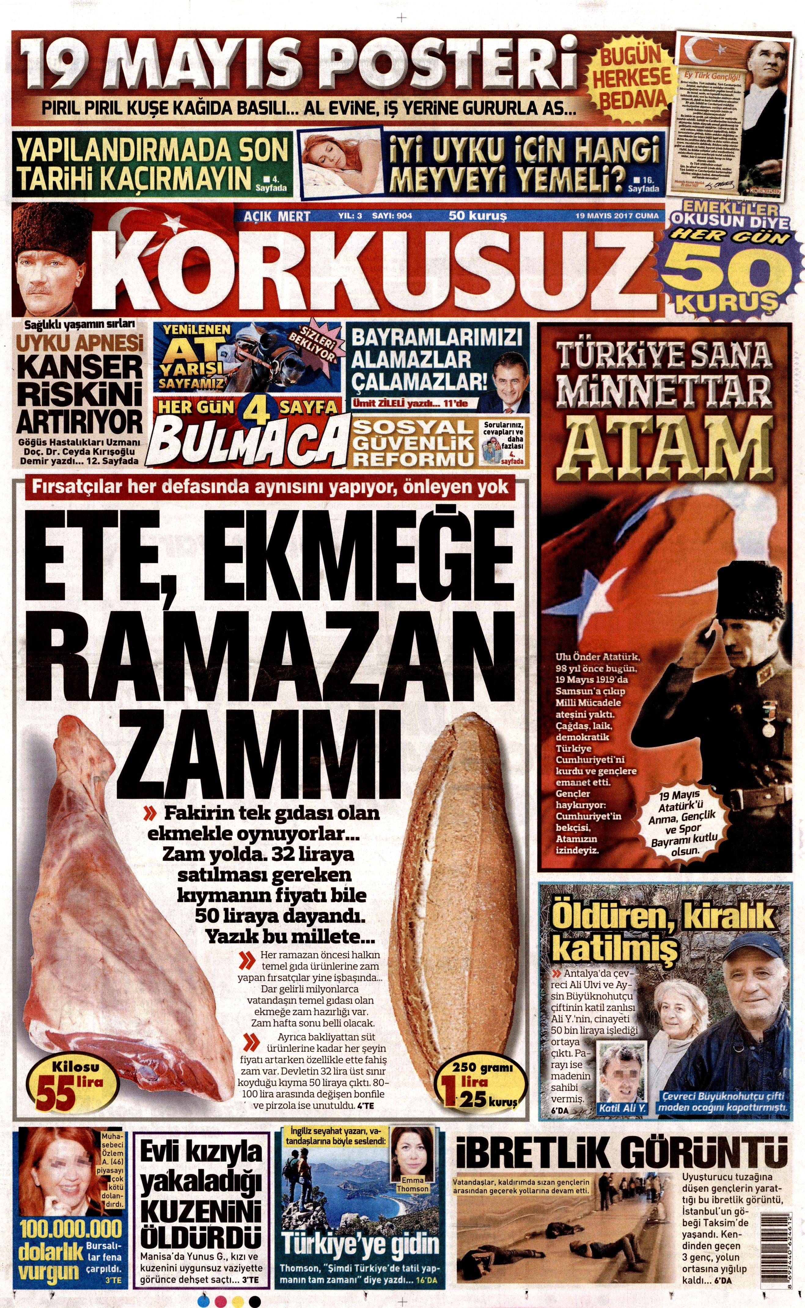 19 Mayıs 2017 Cuma gazete manşetleri - 23