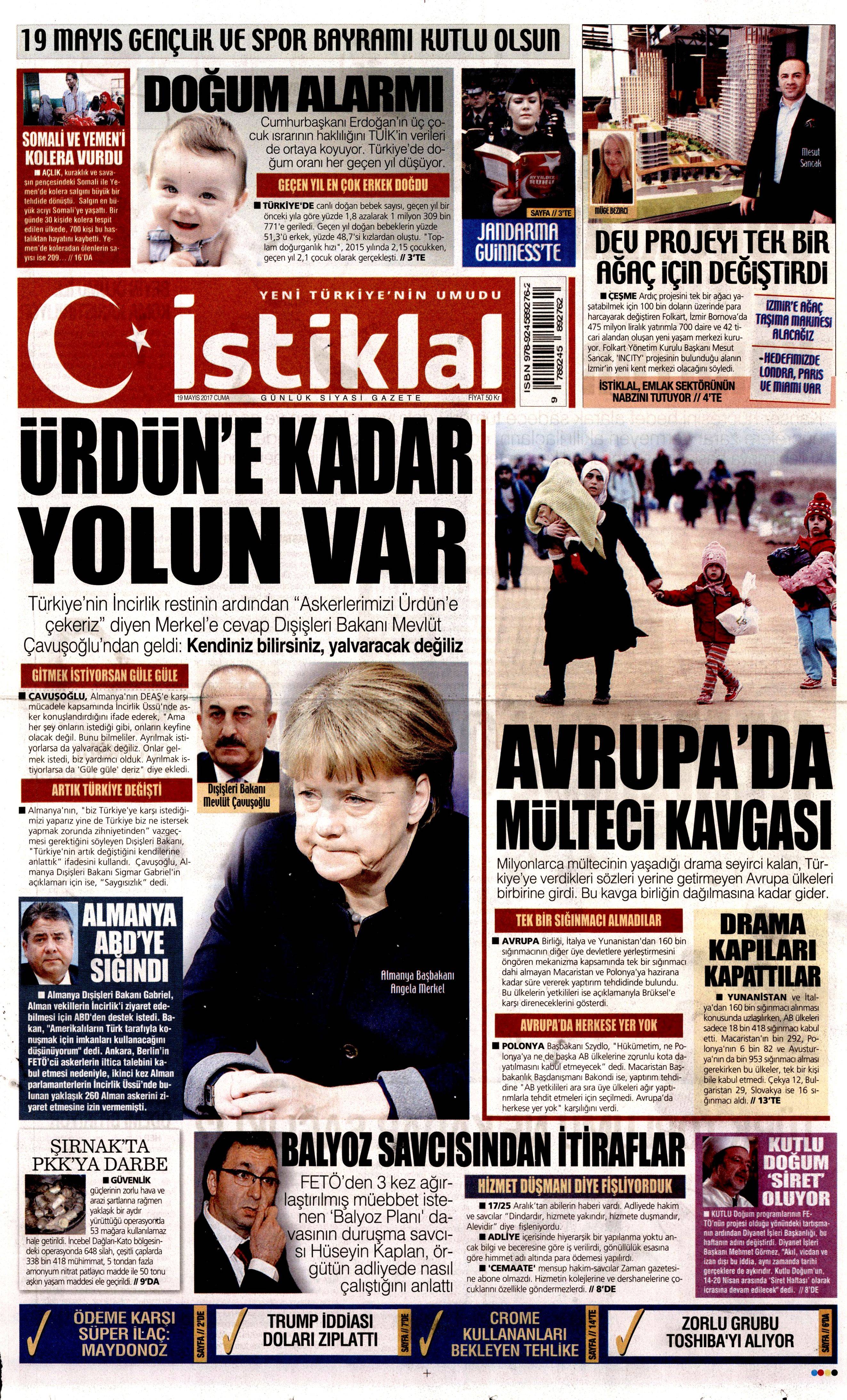 19 Mayıs 2017 Cuma gazete manşetleri - 26