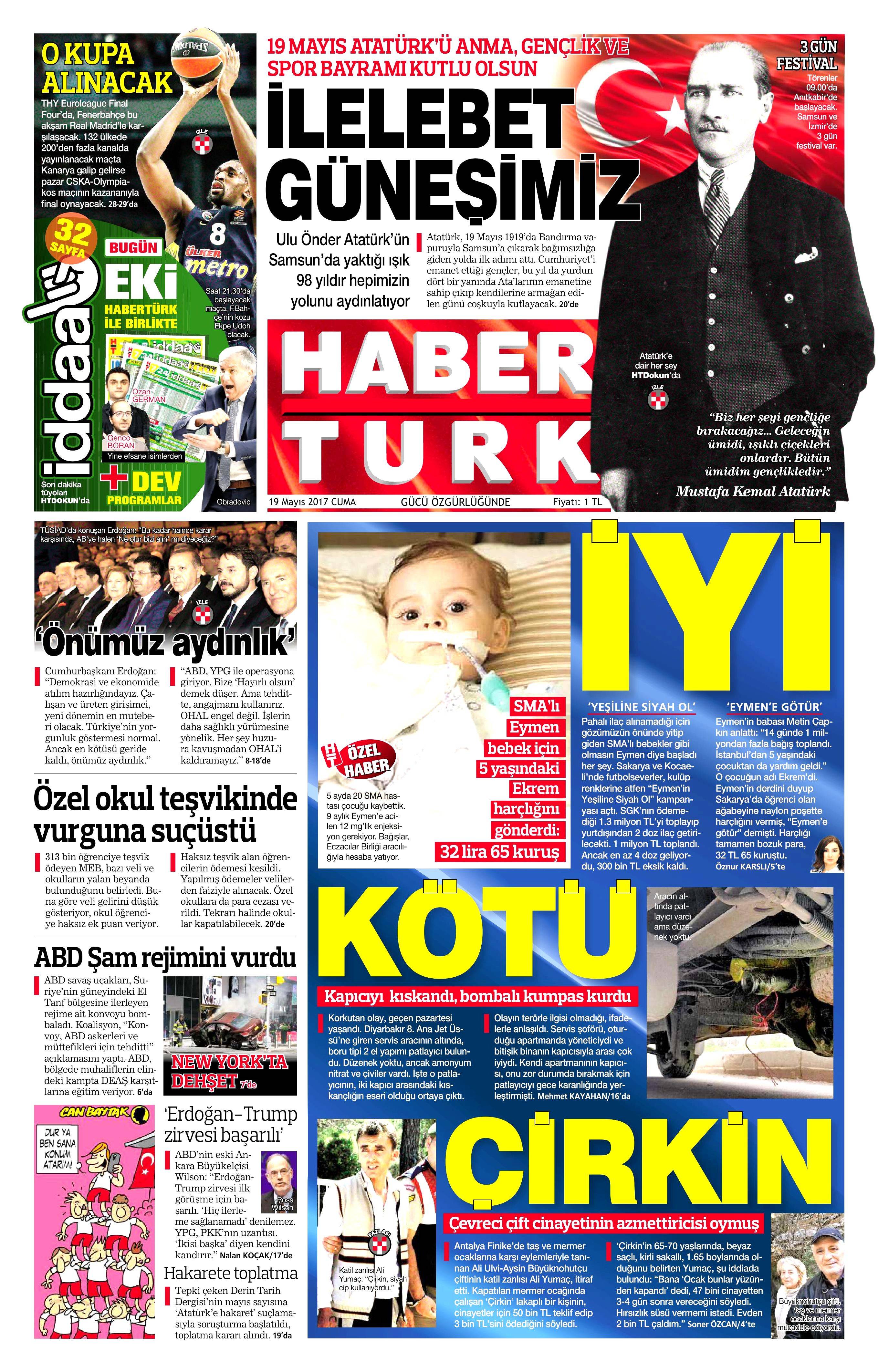 19 Mayıs 2017 Cuma gazete manşetleri - 29
