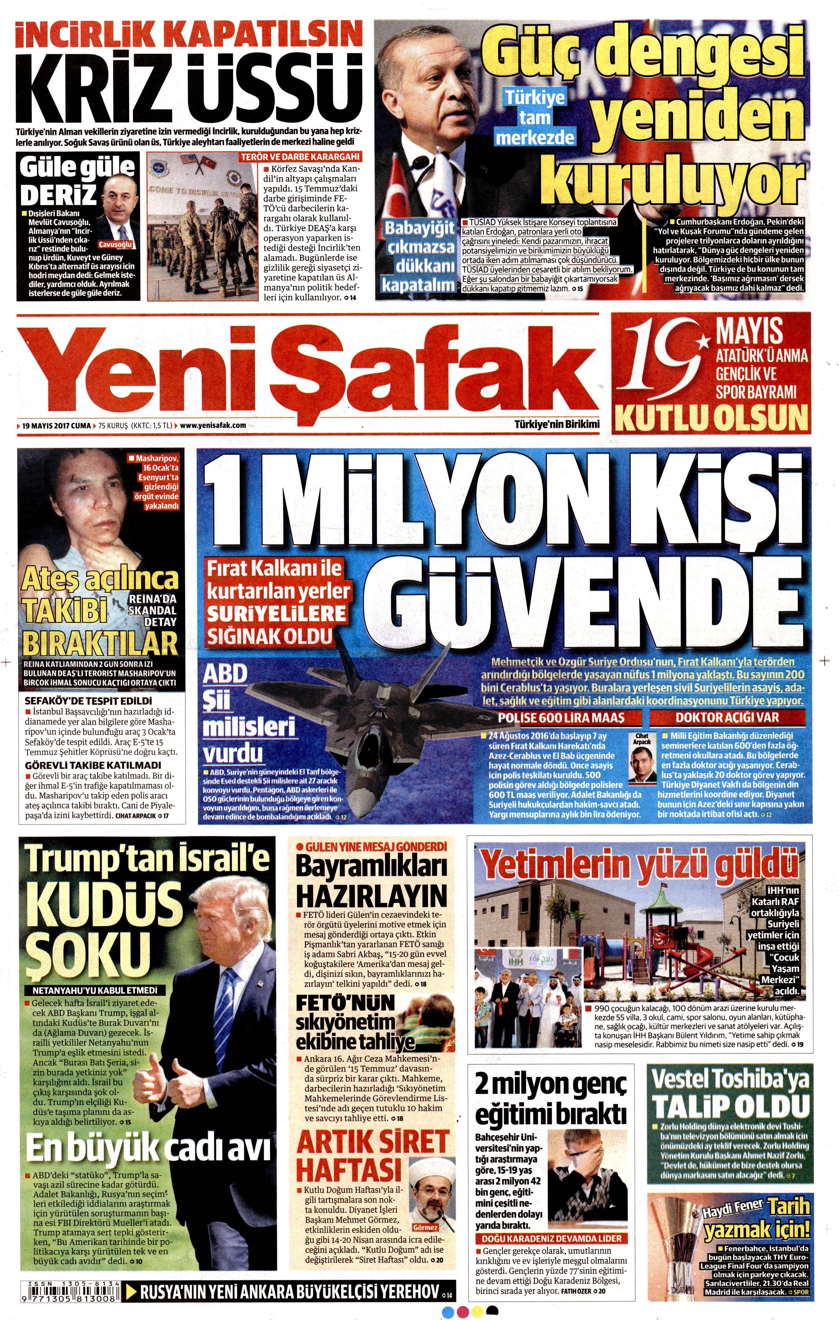 19 Mayıs 2017 Cuma gazete manşetleri - 28