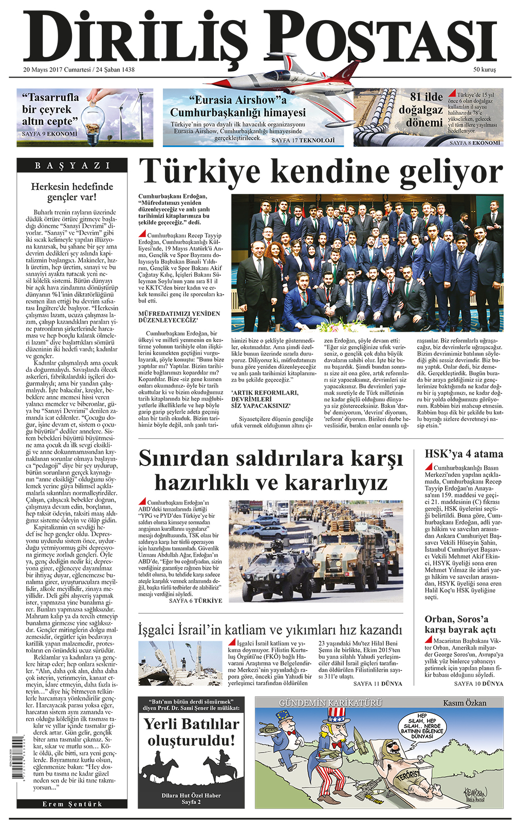 20 Mayıs 2017 Cumartesi gazete manşetleri - 5