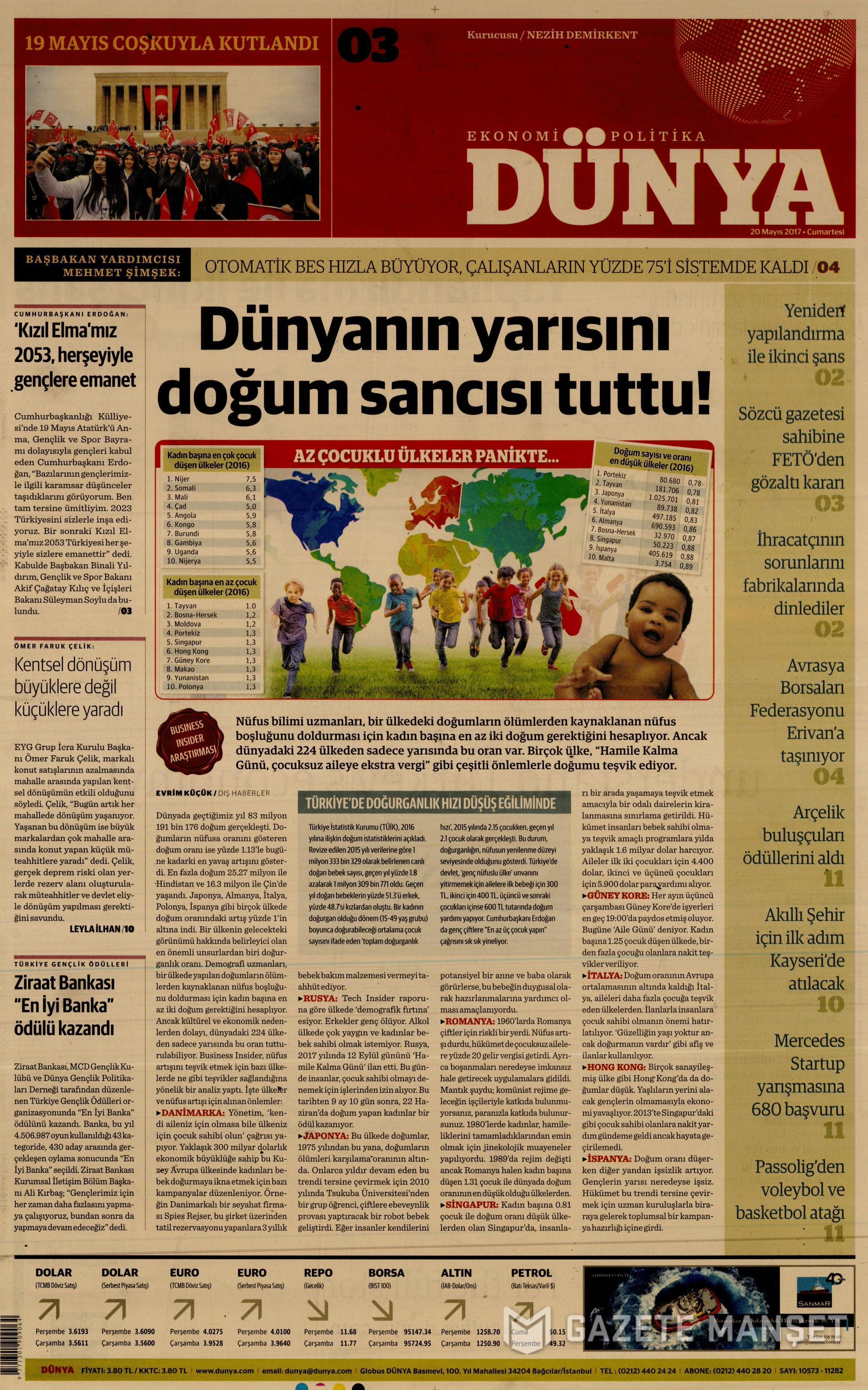 20 Mayıs 2017 Cumartesi gazete manşetleri - 7