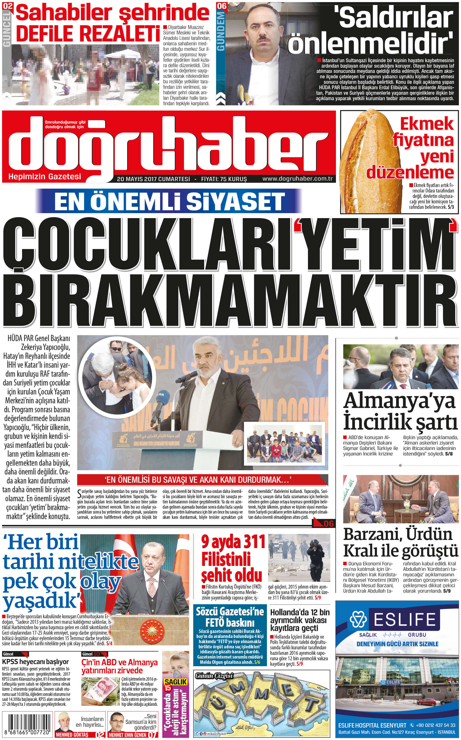 20 Mayıs 2017 Cumartesi gazete manşetleri - 6