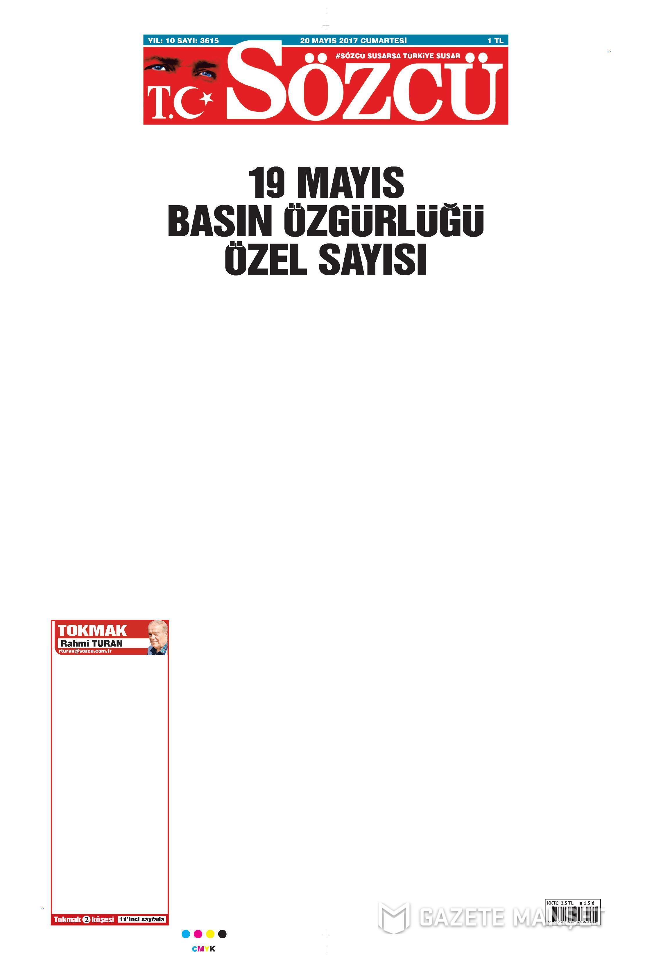 20 Mayıs 2017 Cumartesi gazete manşetleri - 20