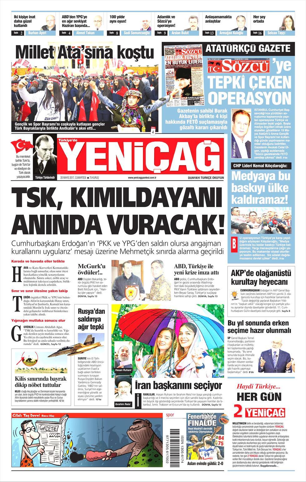 20 Mayıs 2017 Cumartesi gazete manşetleri - 27