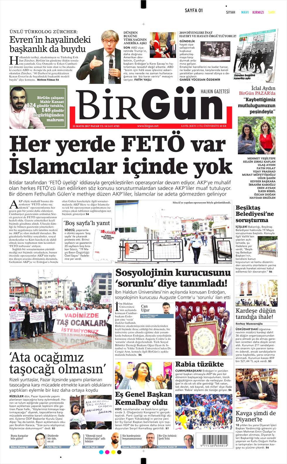 21 Mayıs 2017 Pazar gazete manşetleri - 5