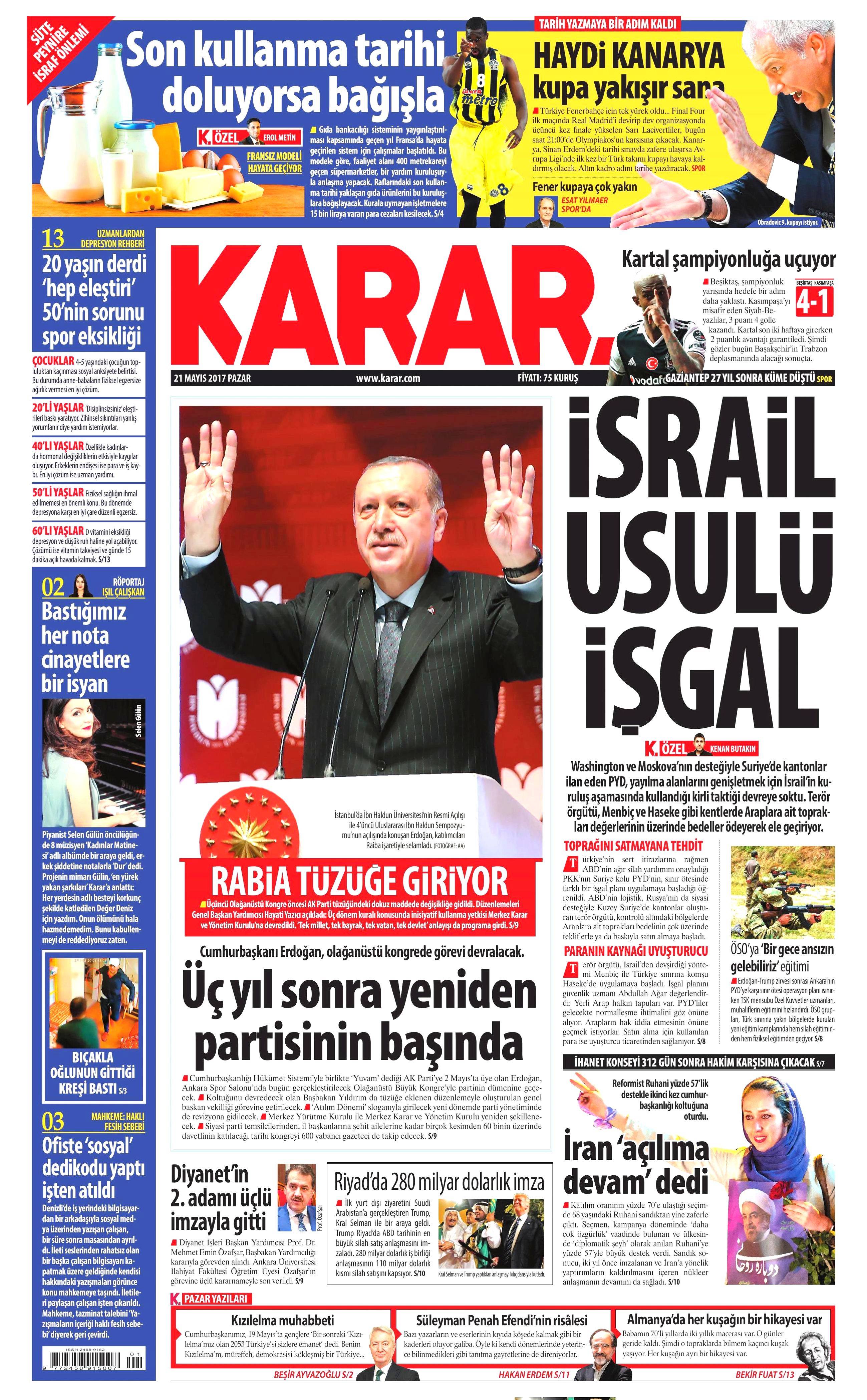 21 Mayıs 2017 Pazar gazete manşetleri - 13