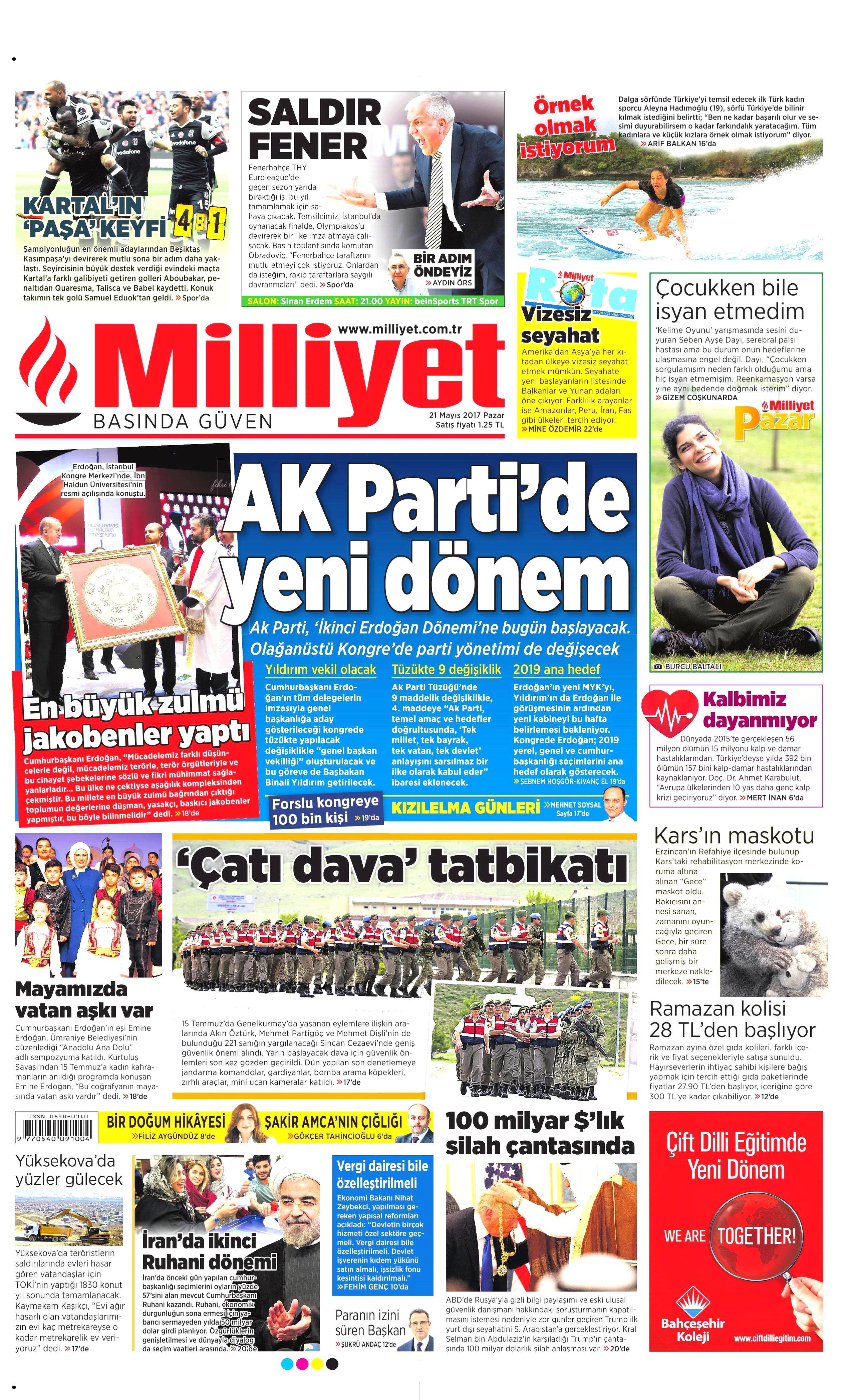 21 Mayıs 2017 Pazar gazete manşetleri - 16