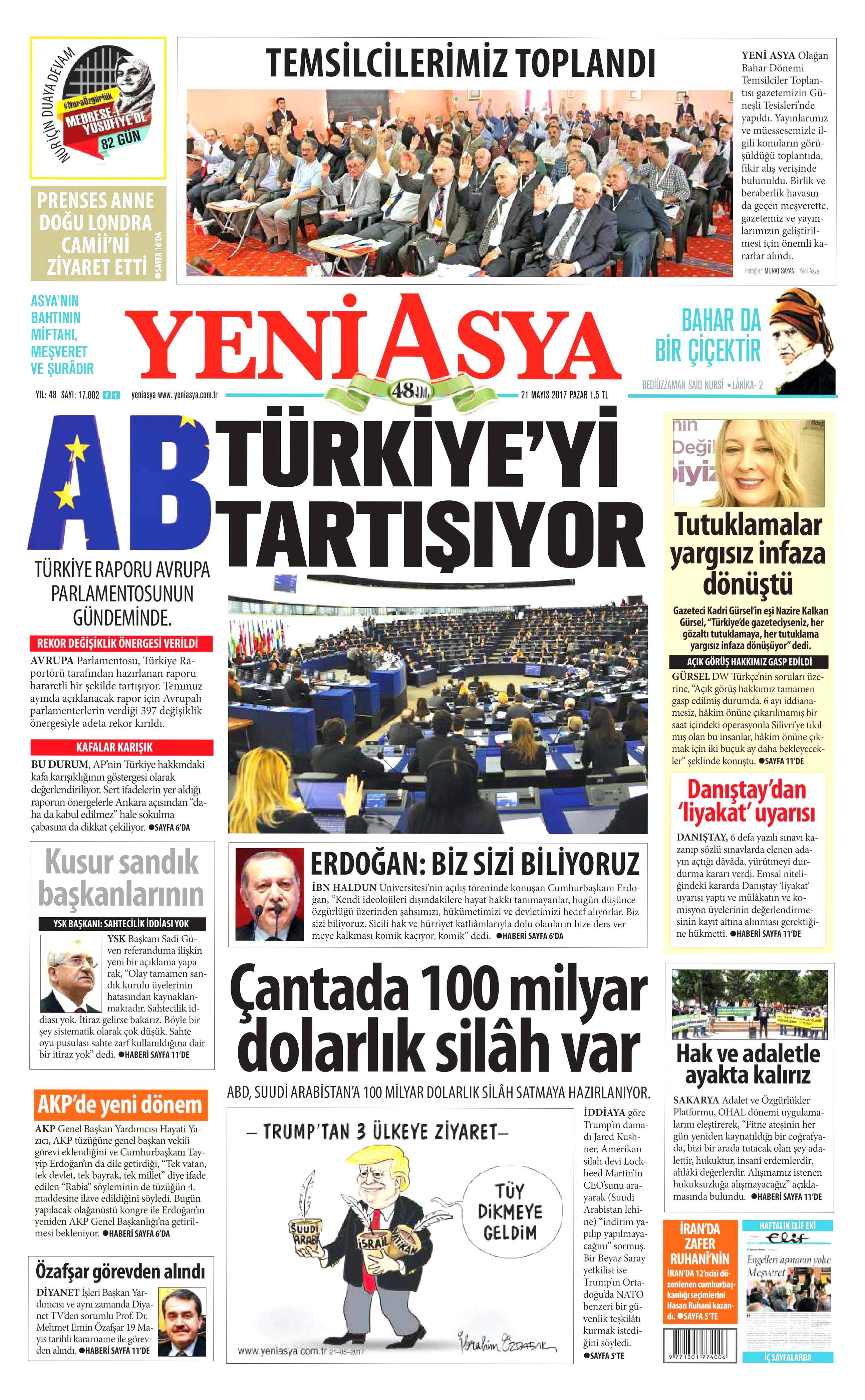 21 Mayıs 2017 Pazar gazete manşetleri - 25