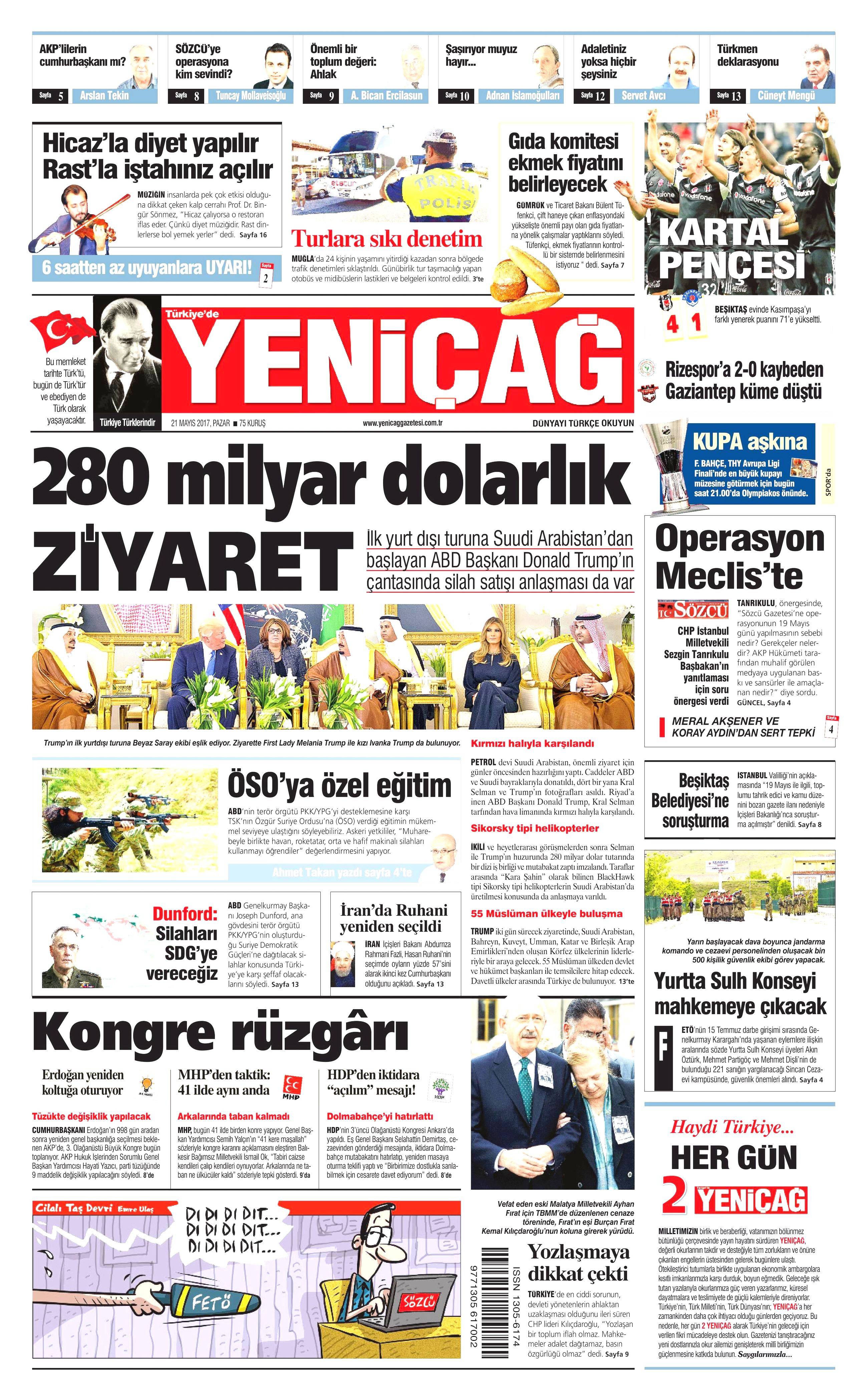 21 Mayıs 2017 Pazar gazete manşetleri - 27