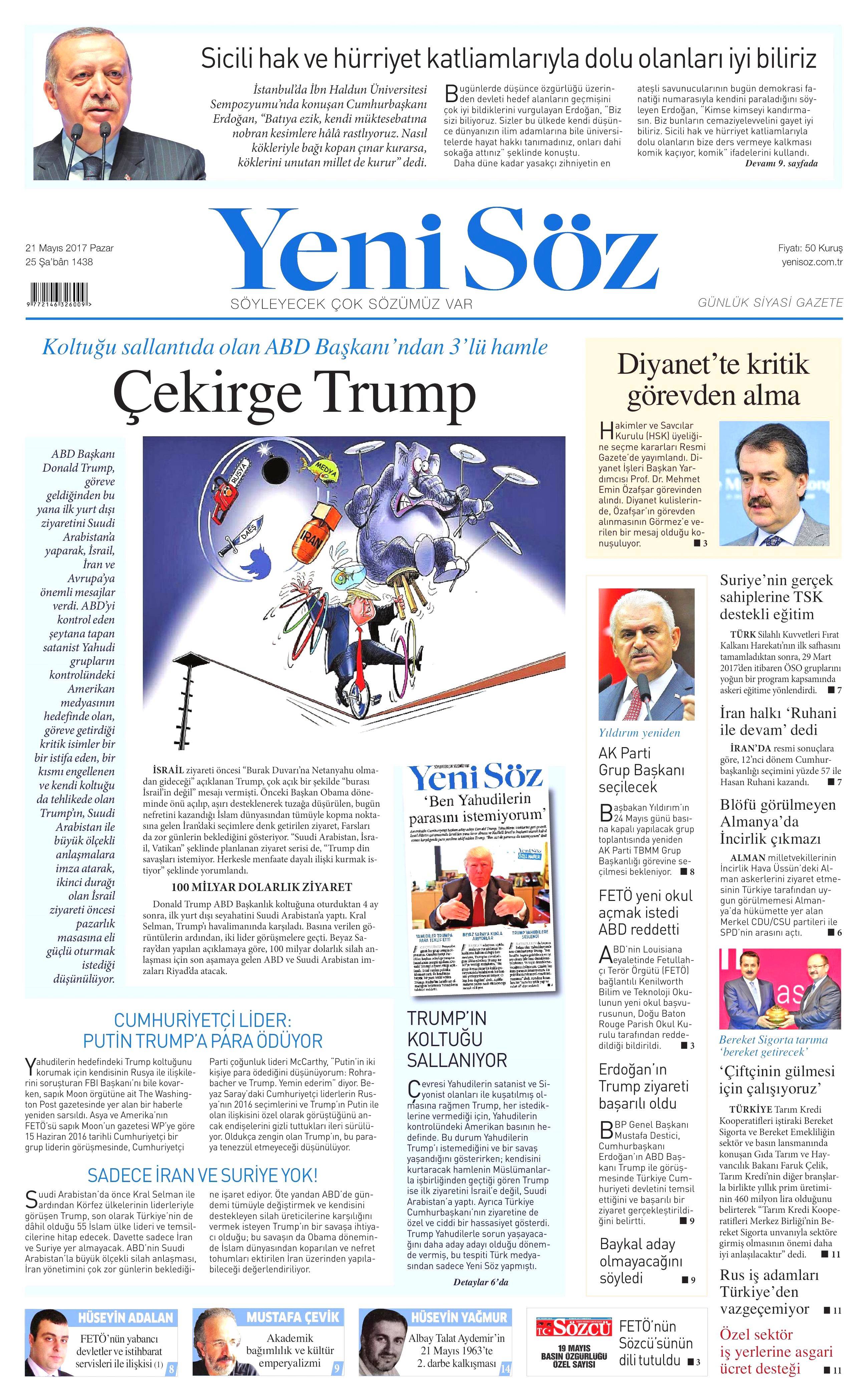21 Mayıs 2017 Pazar gazete manşetleri - 28