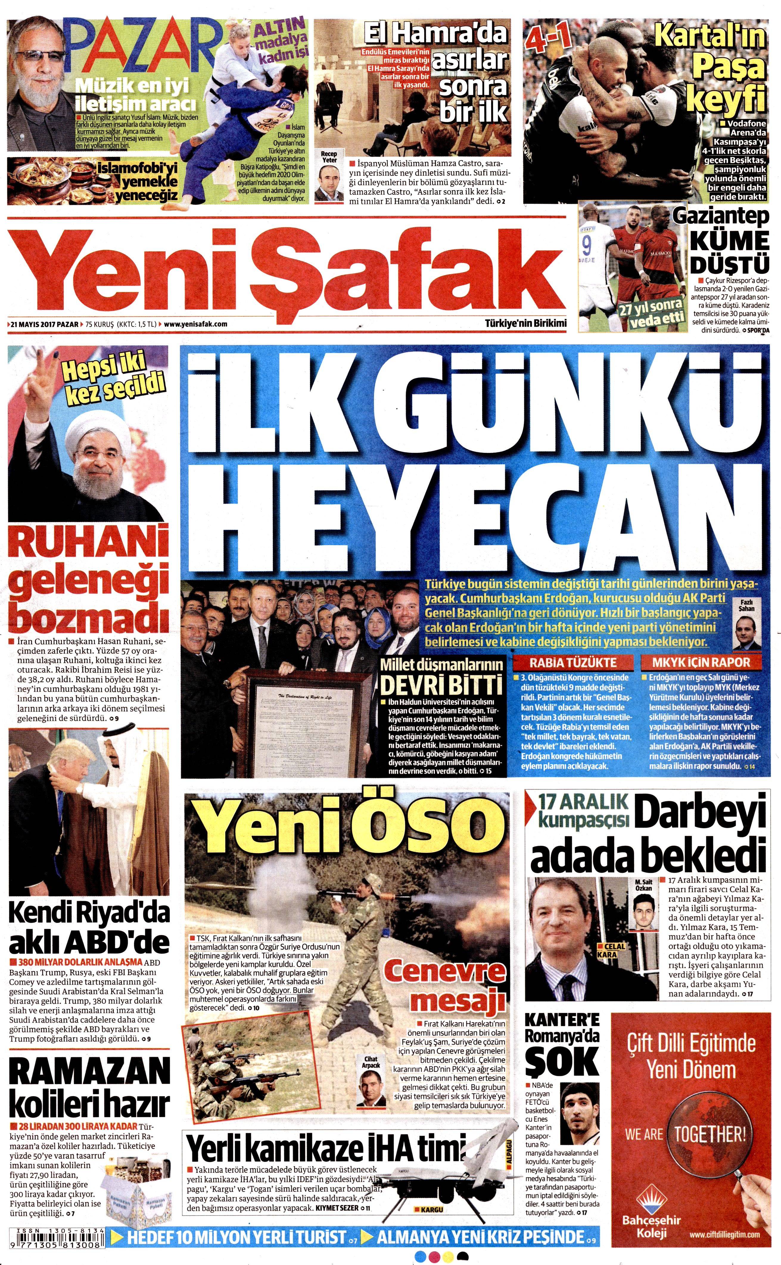 21 Mayıs 2017 Pazar gazete manşetleri - 29