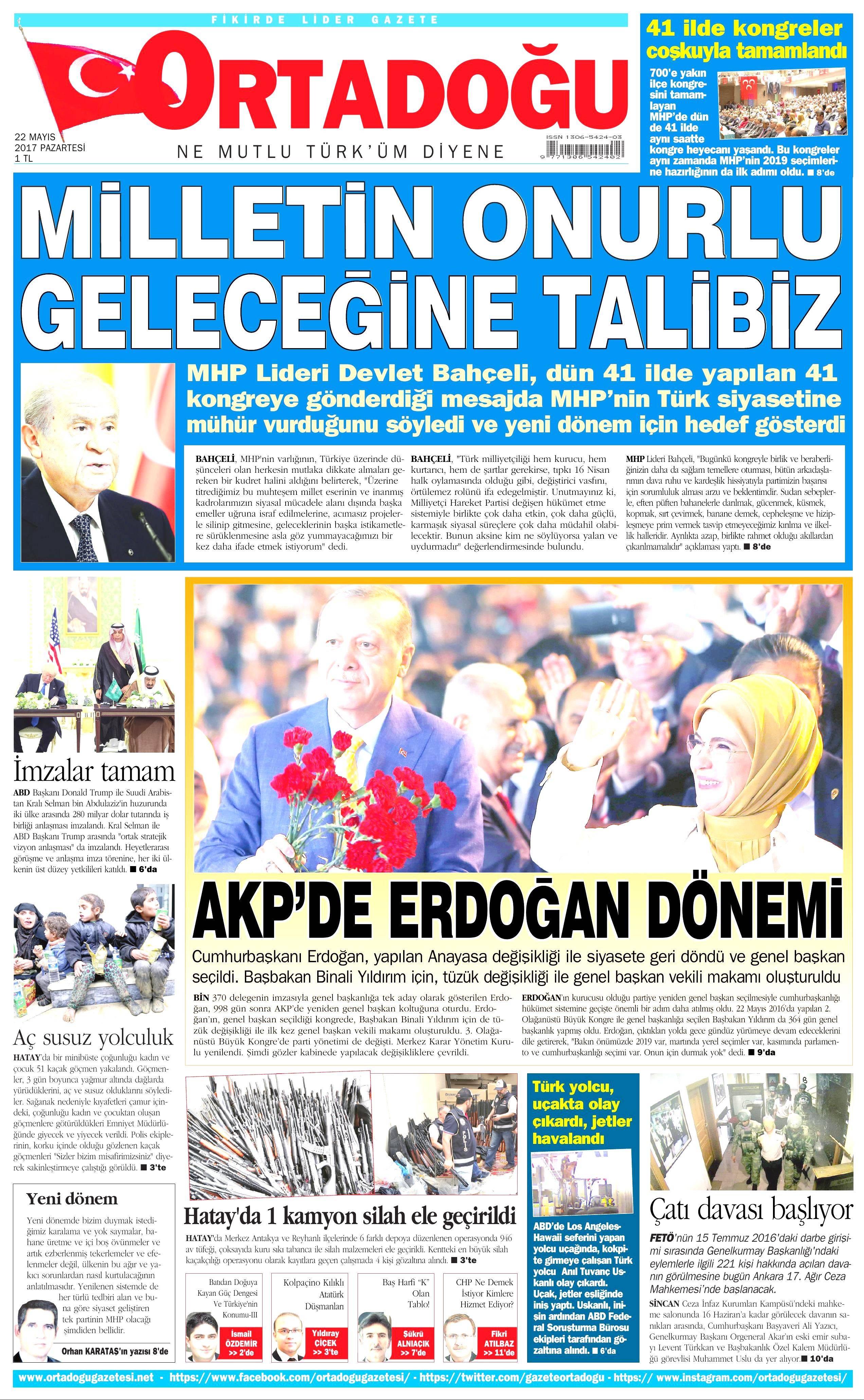 22 Mayıs 2017 Pazartesi gazete manşetleri - 16