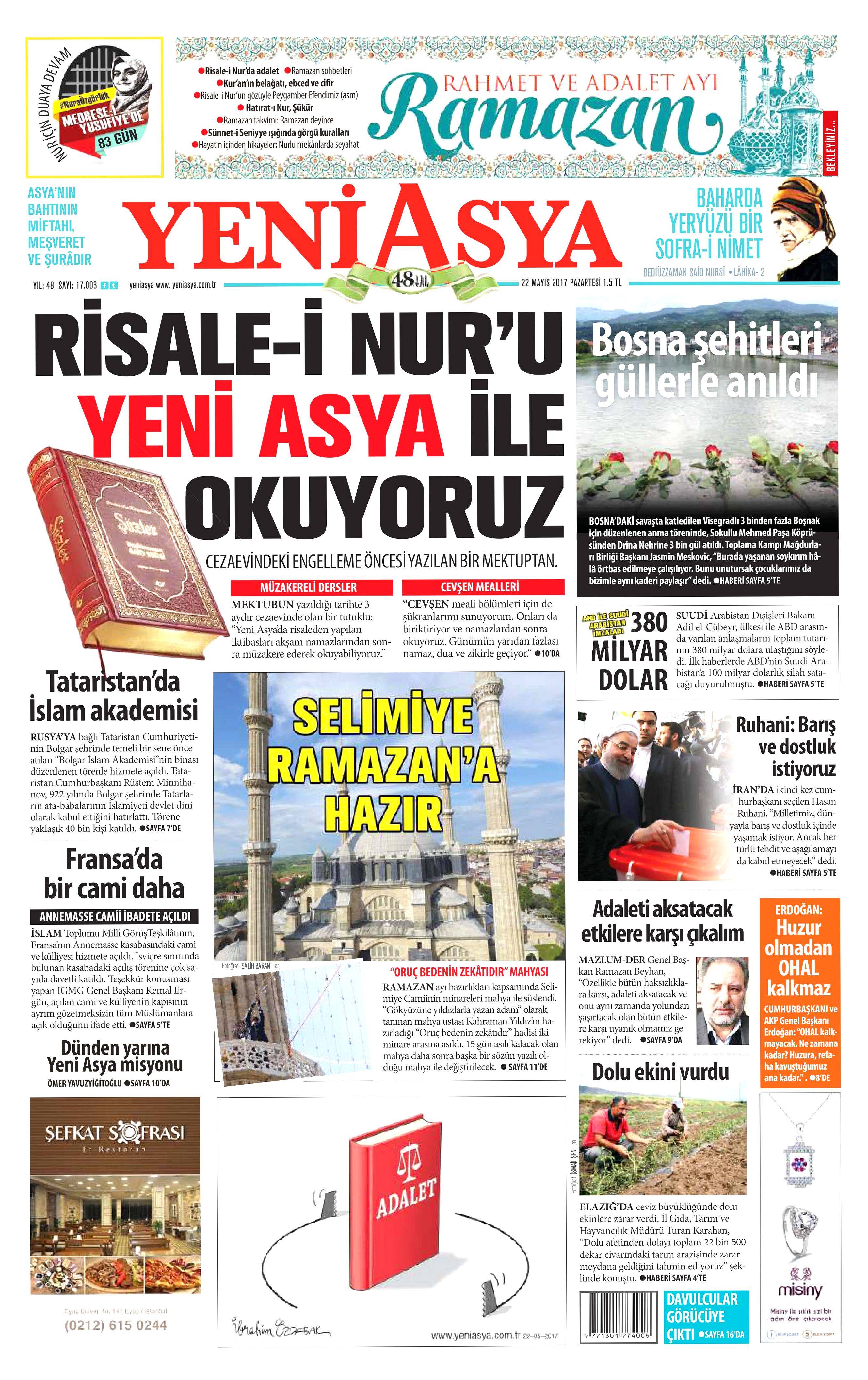 22 Mayıs 2017 Pazartesi gazete manşetleri - 24