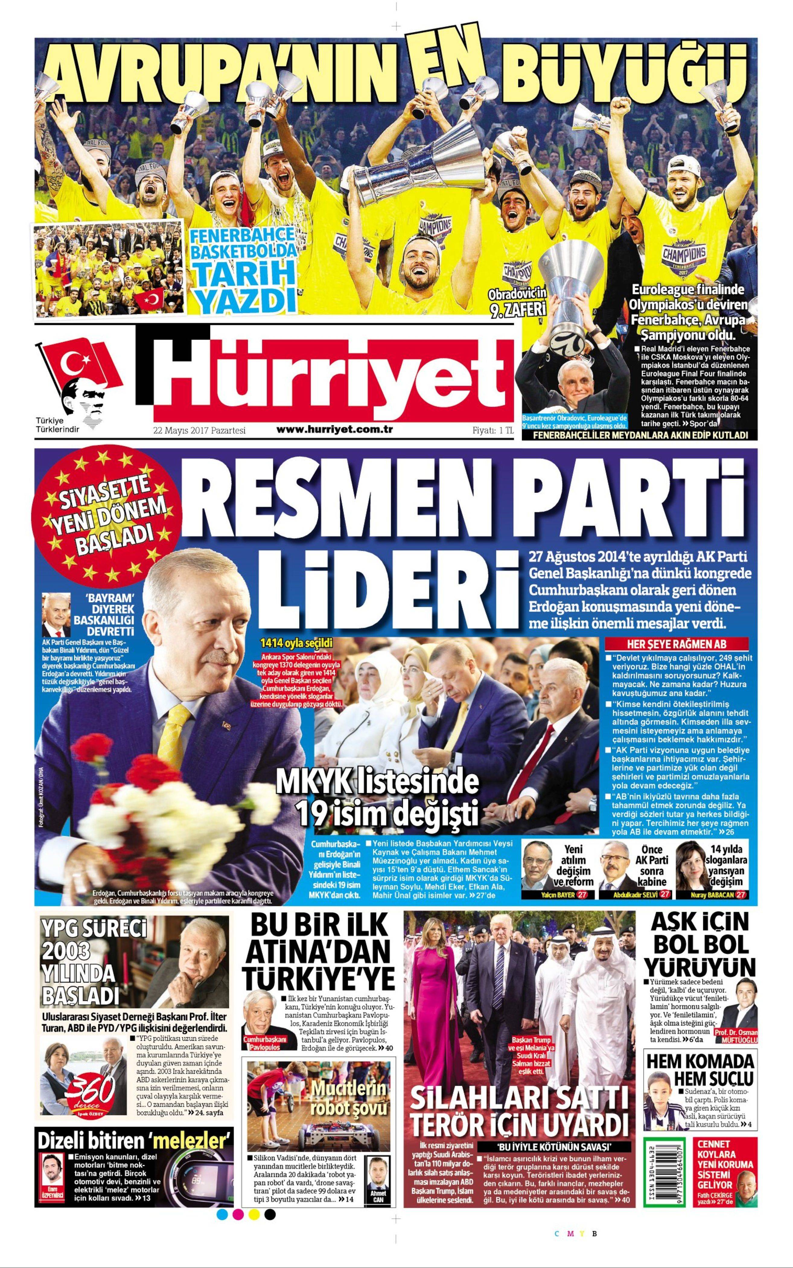 22 Mayıs 2017 Pazartesi gazete manşetleri - 10