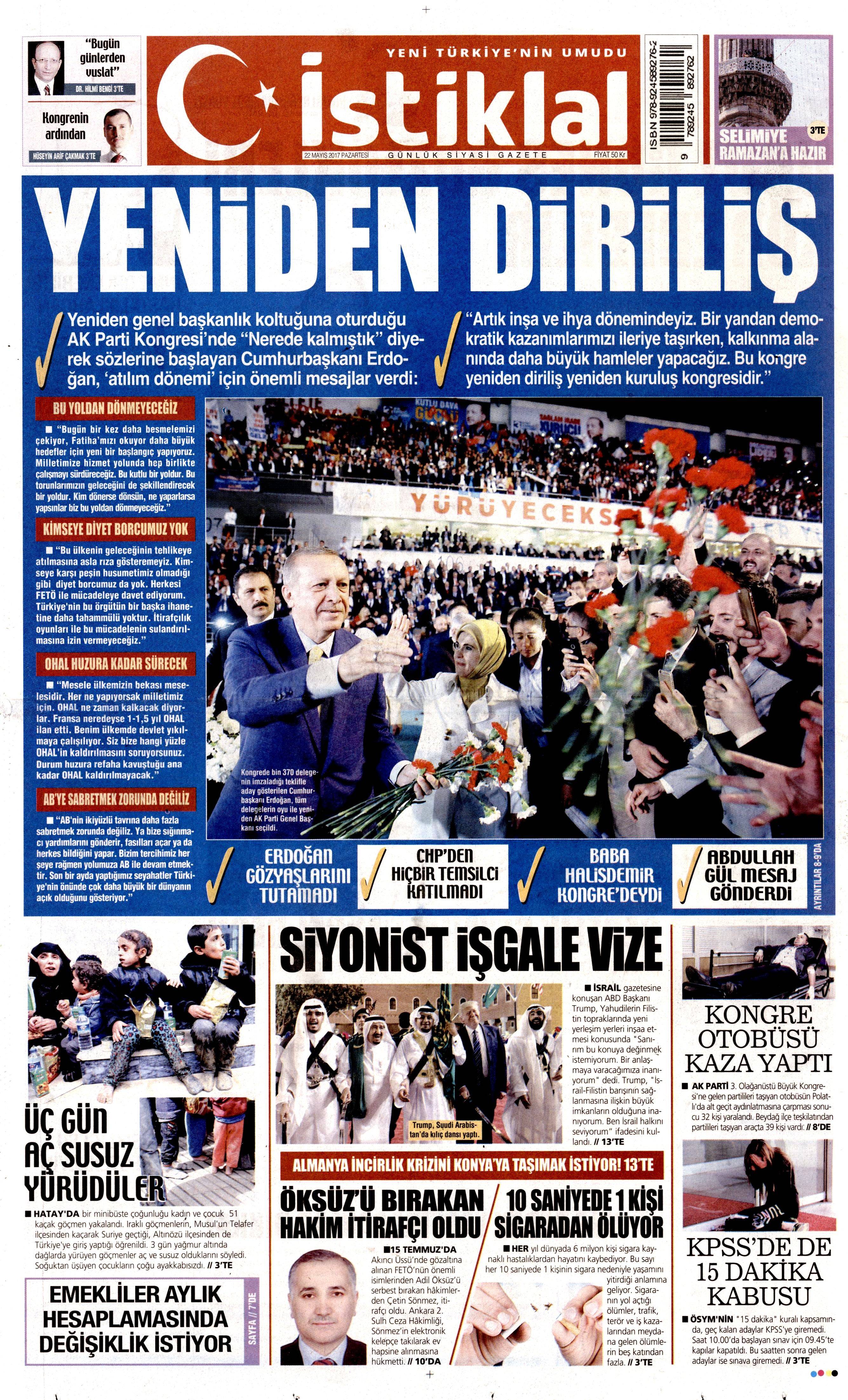 22 Mayıs 2017 Pazartesi gazete manşetleri - 11