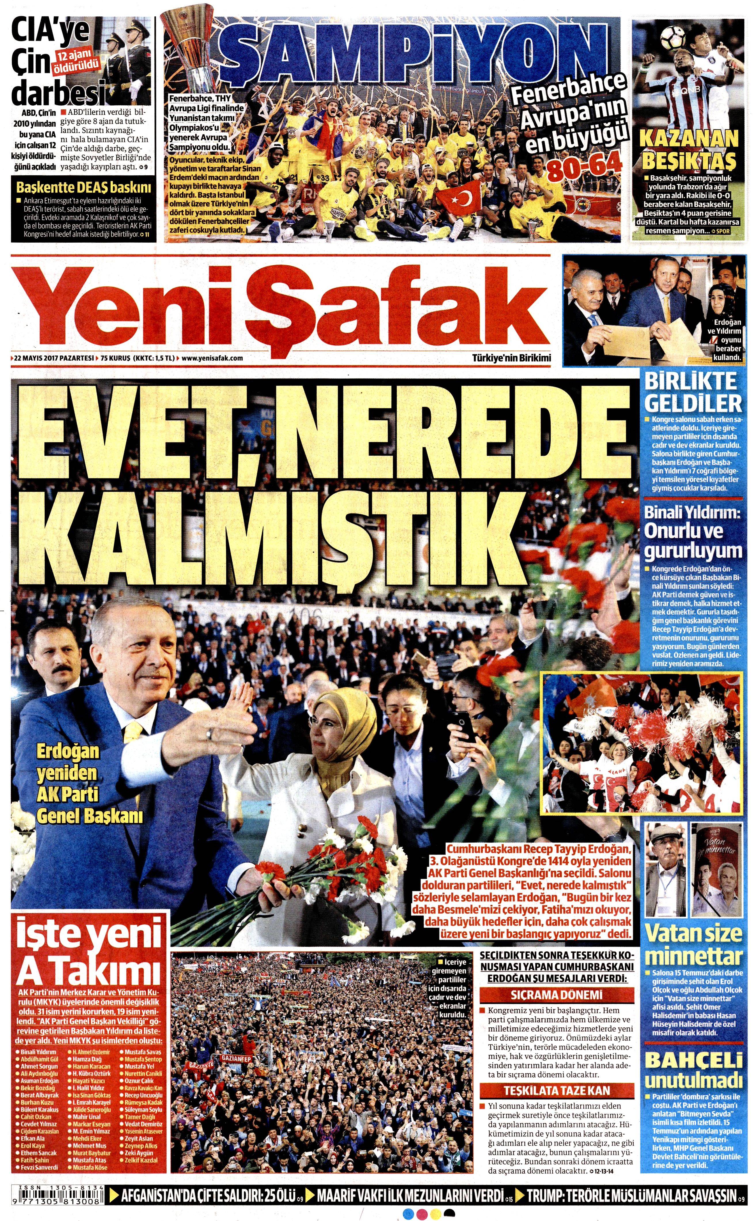 22 Mayıs 2017 Pazartesi gazete manşetleri - 29