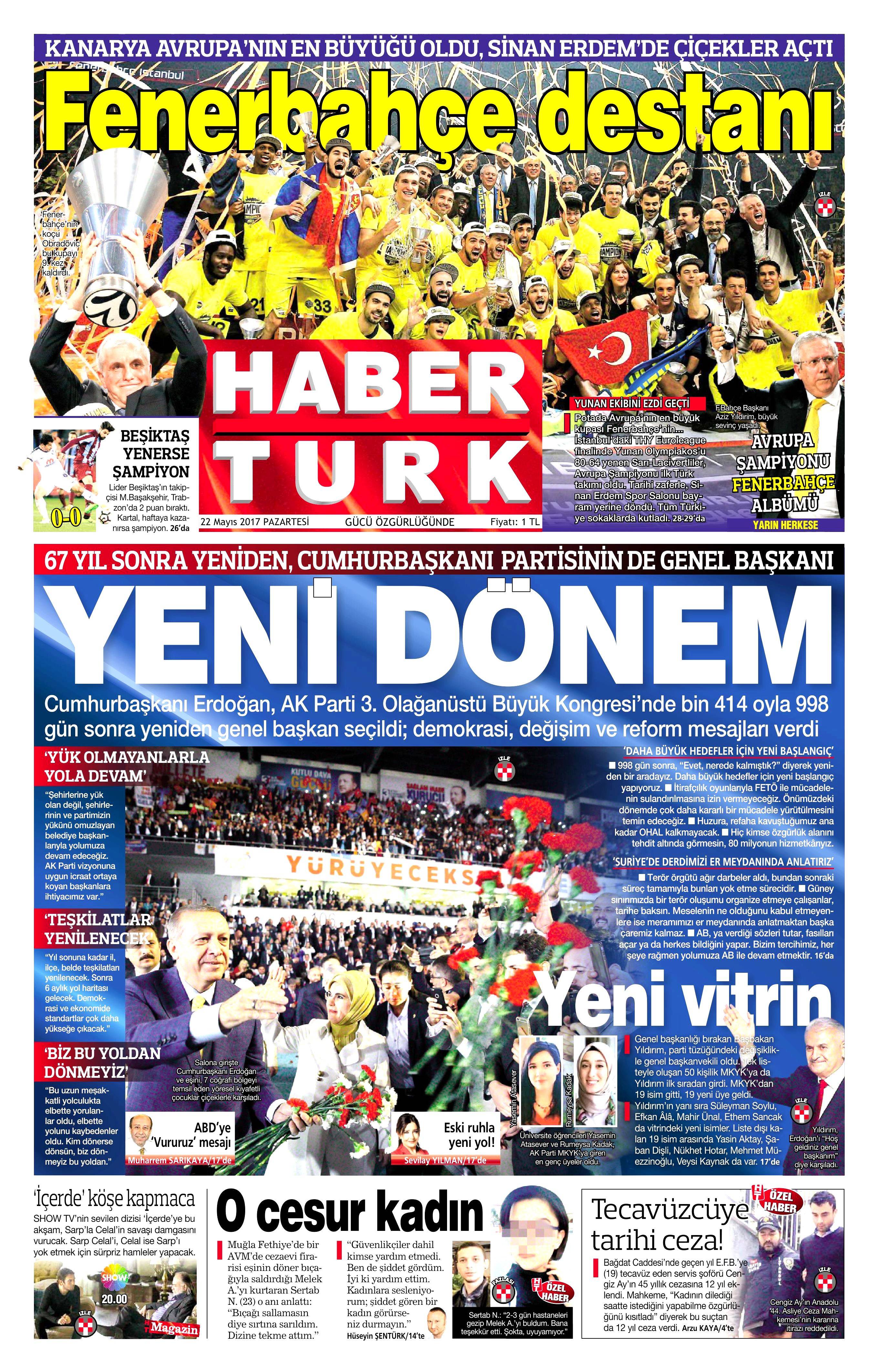 22 Mayıs 2017 Pazartesi gazete manşetleri - 9