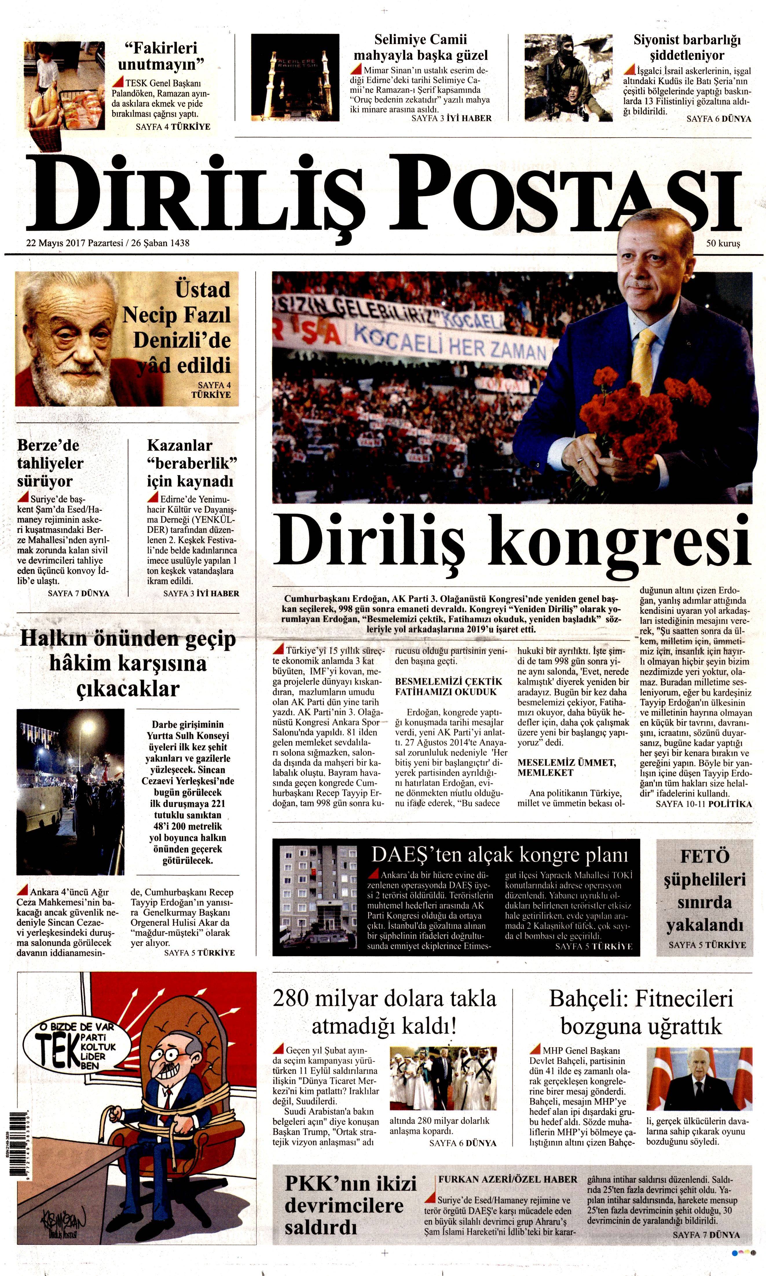 22 Mayıs 2017 Pazartesi gazete manşetleri - 6