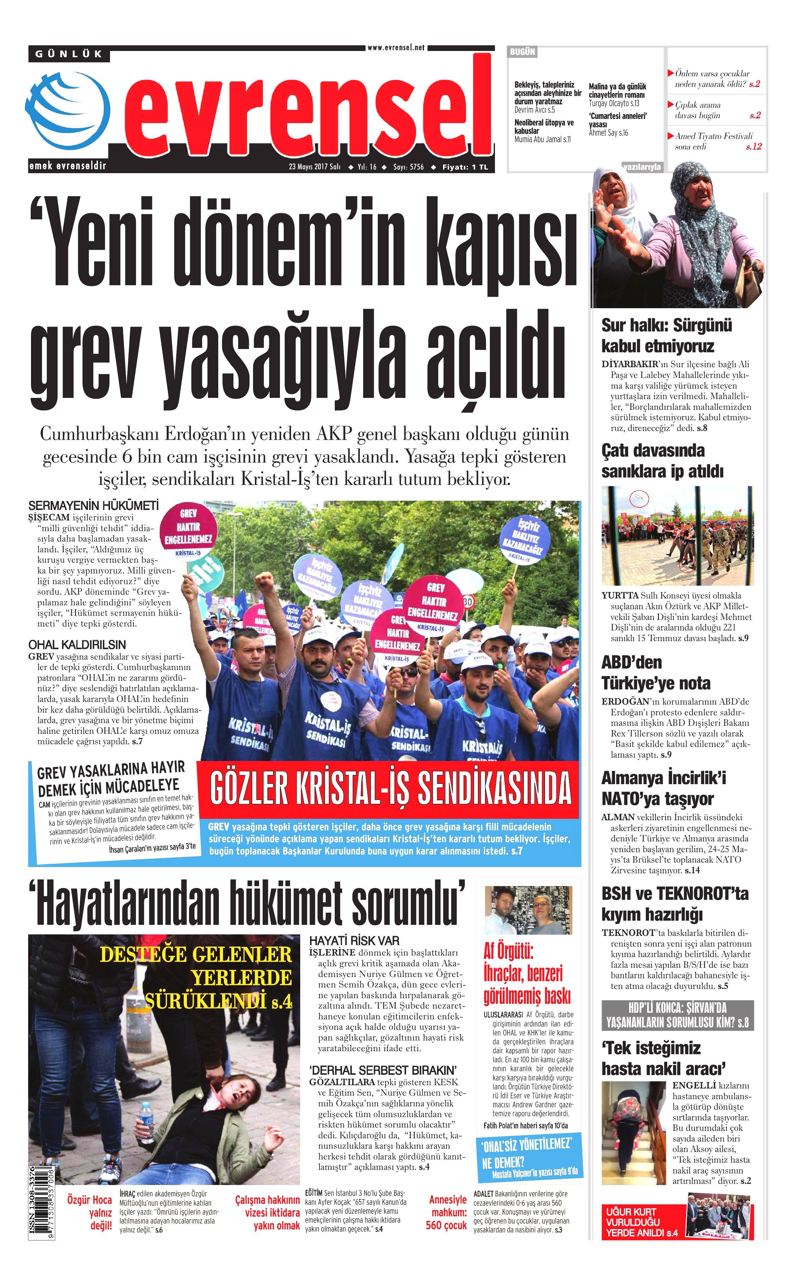 23 Mayıs 2017 Salı gazete manşetleri - 7