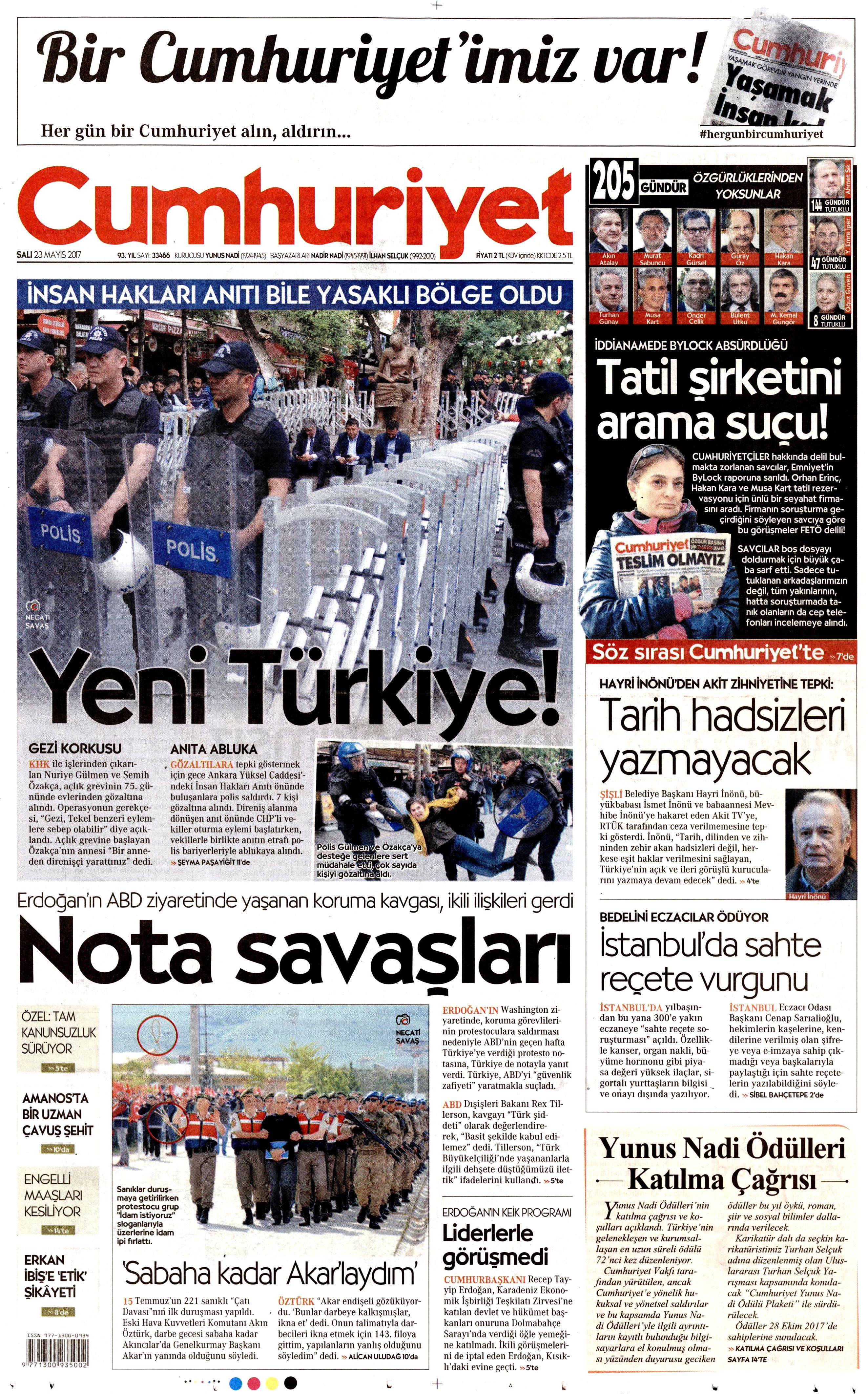 23 Mayıs 2017 Salı gazete manşetleri - 5