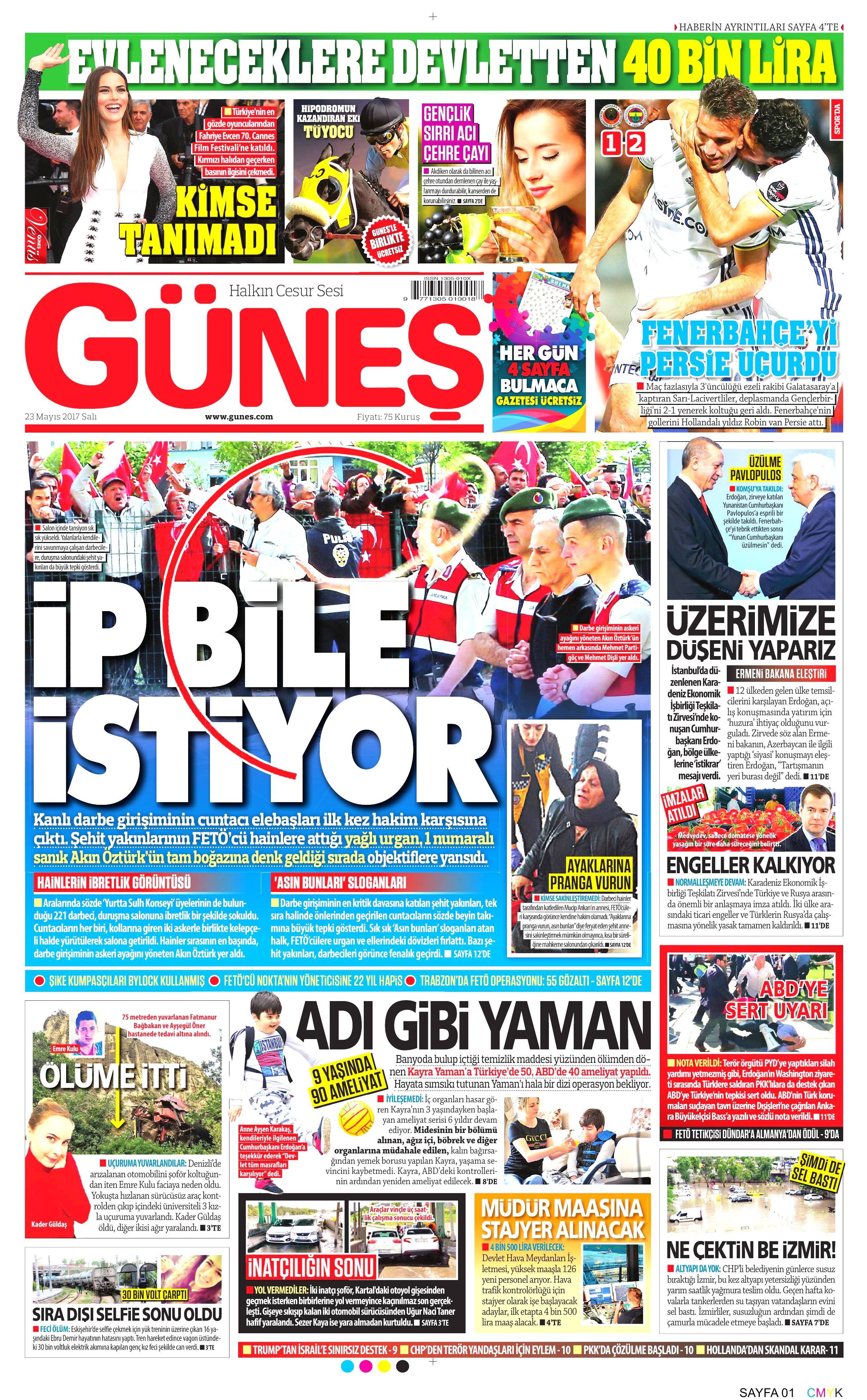 23 Mayıs 2017 Salı gazete manşetleri - 8