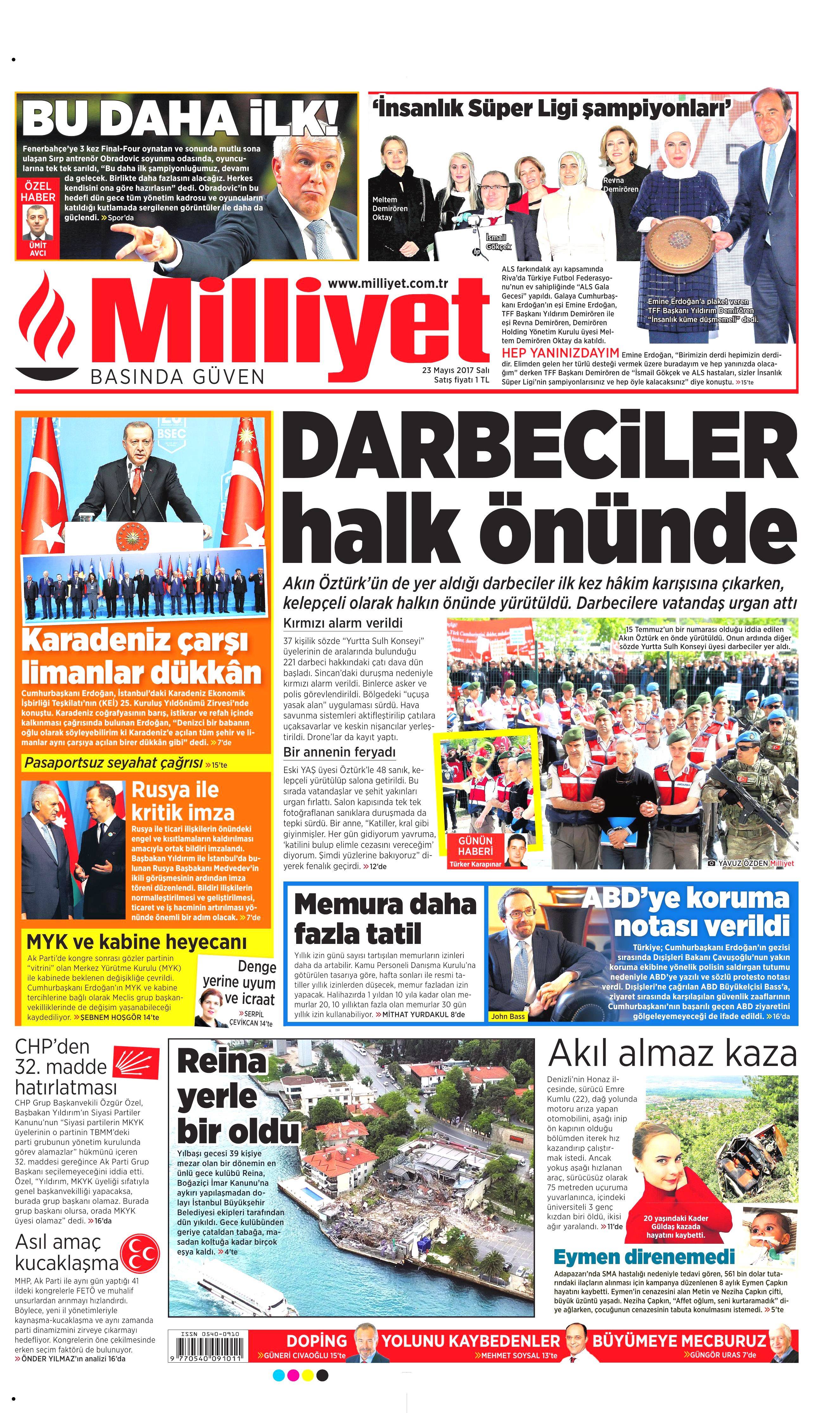 23 Mayıs 2017 Salı gazete manşetleri - 15