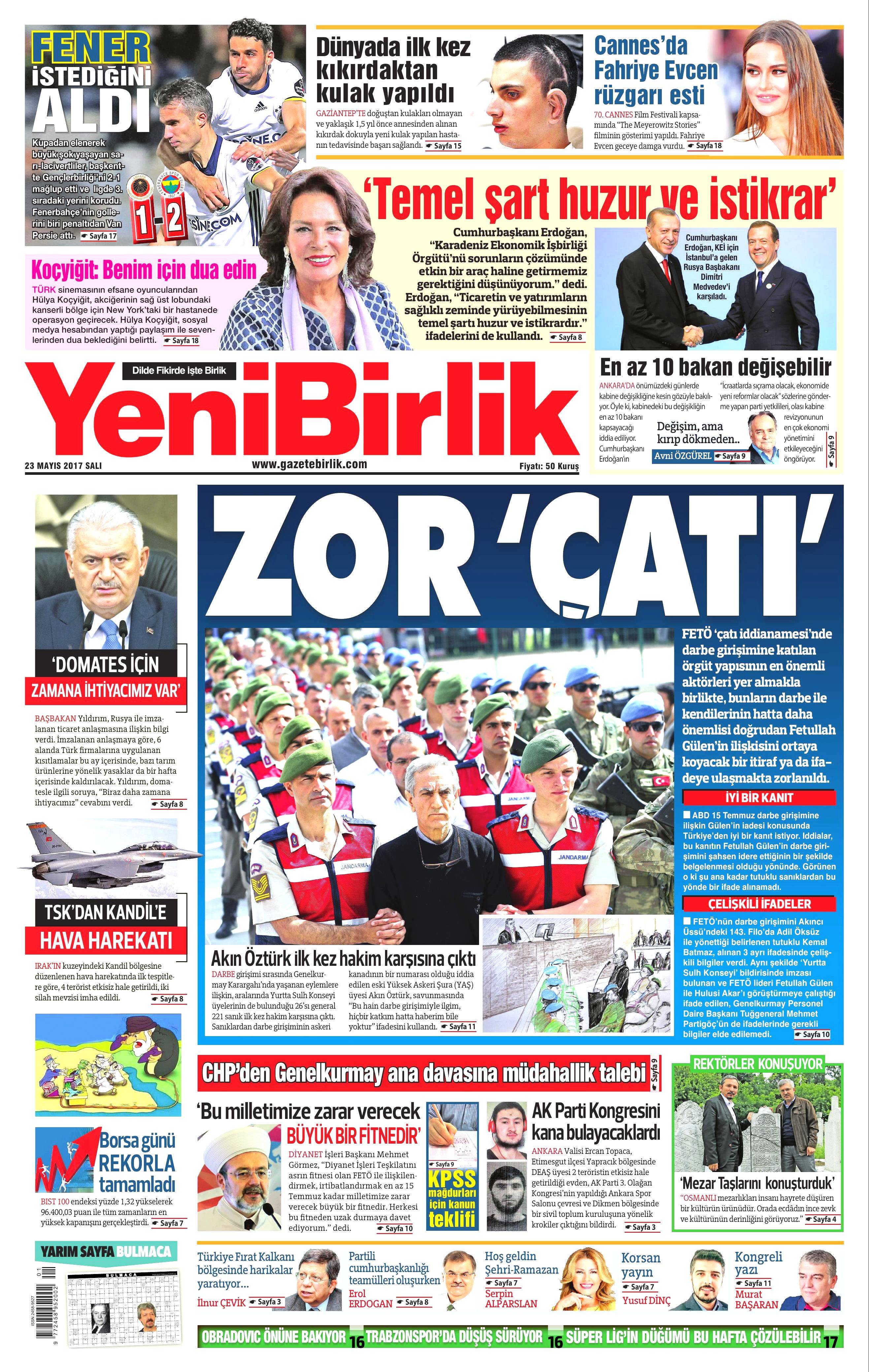 23 Mayıs 2017 Salı gazete manşetleri - 25