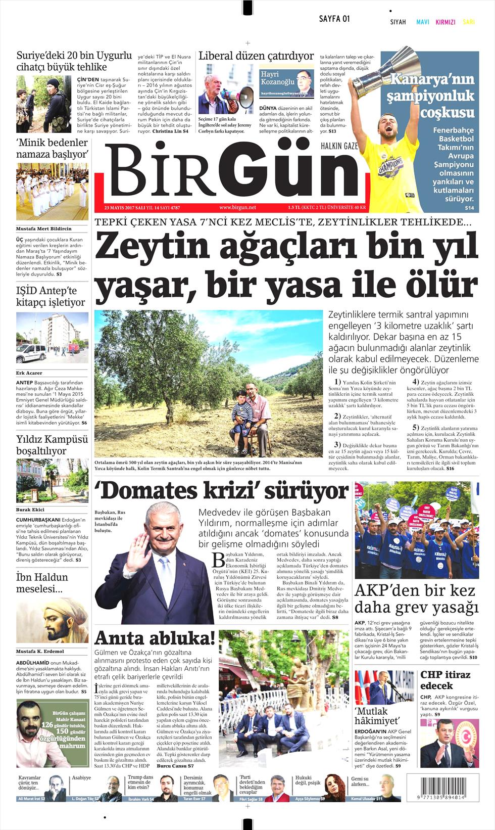 23 Mayıs 2017 Salı gazete manşetleri - 4