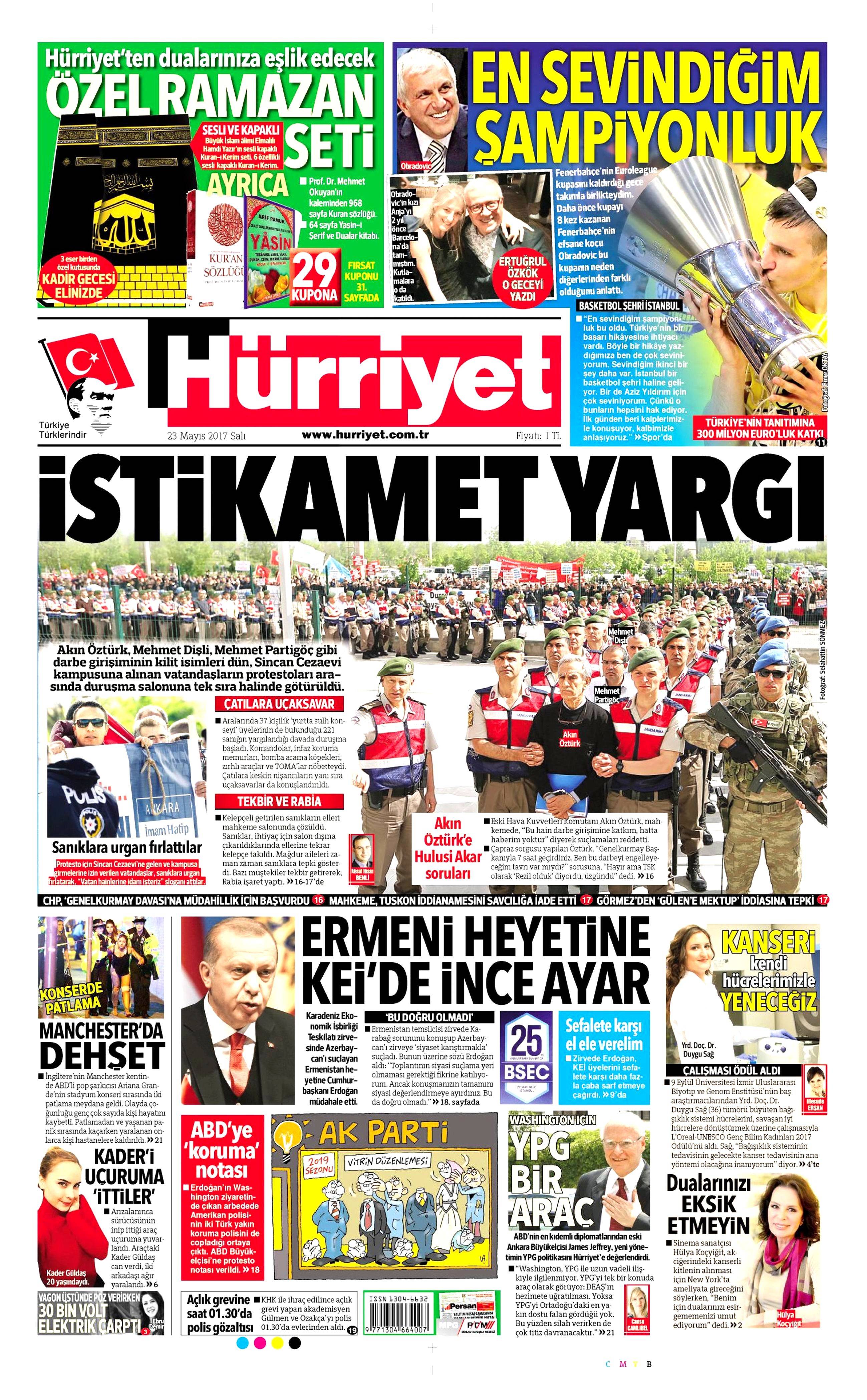 23 Mayıs 2017 Salı gazete manşetleri - 10