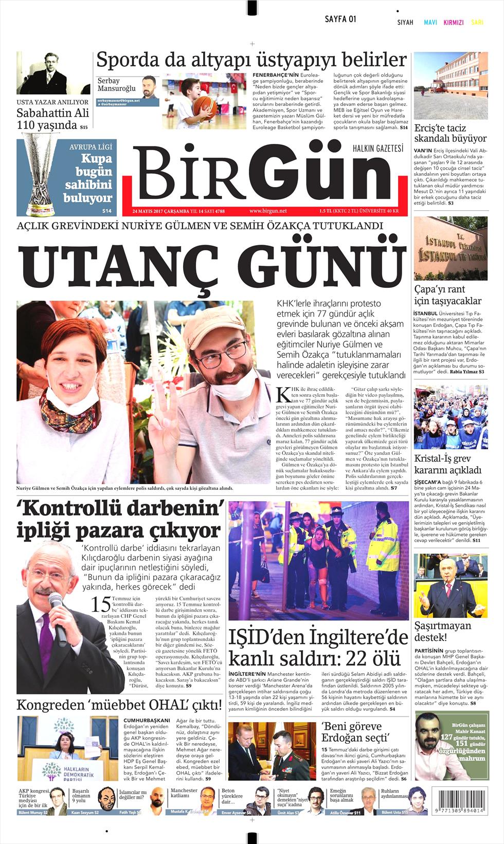 24 Mayıs 2017 Çarşamba gazete manşetleri - 4